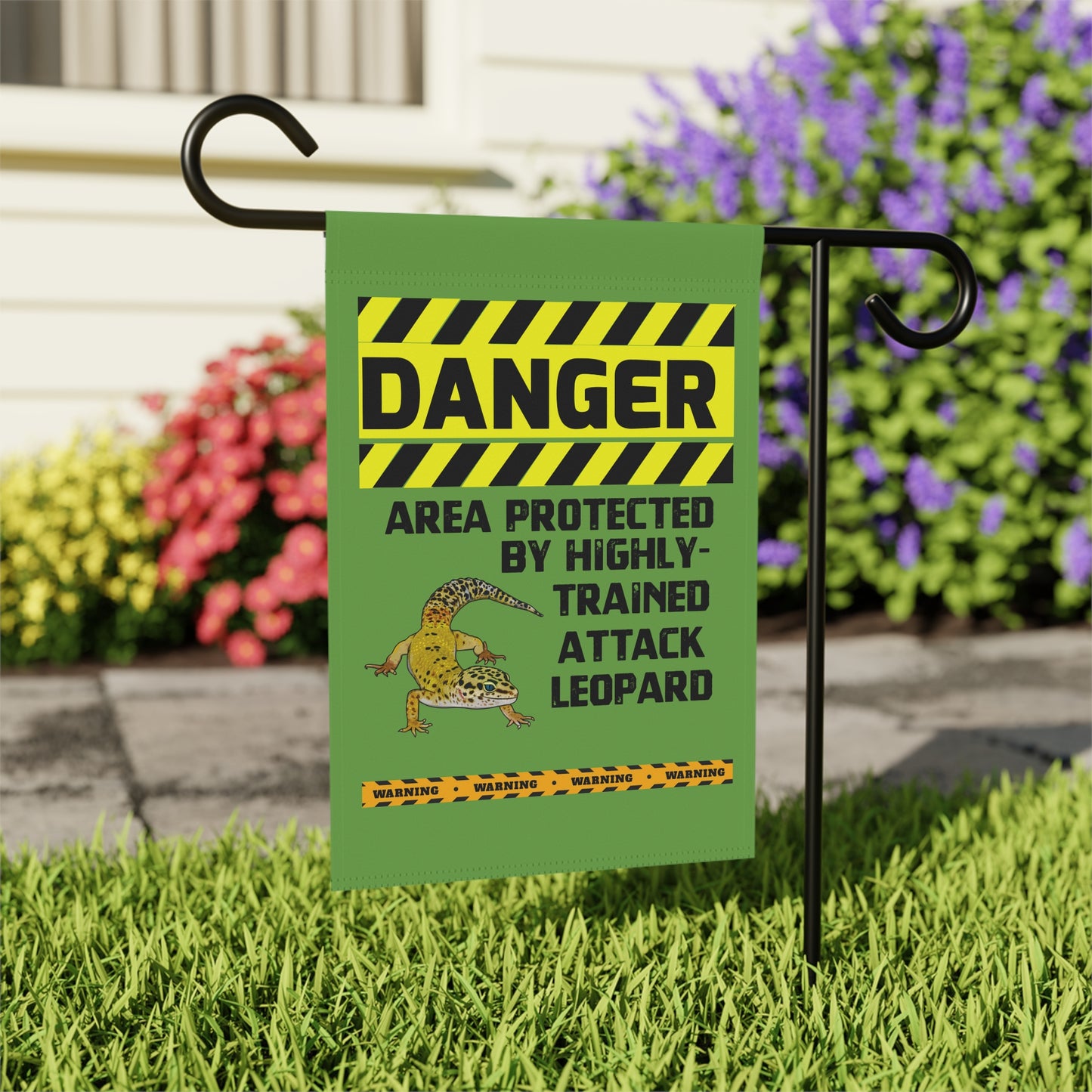 Leopard Gecko Danger Garden House Banner - Customizable Outdoor Decor to Showcase Your Love of Reptiles
