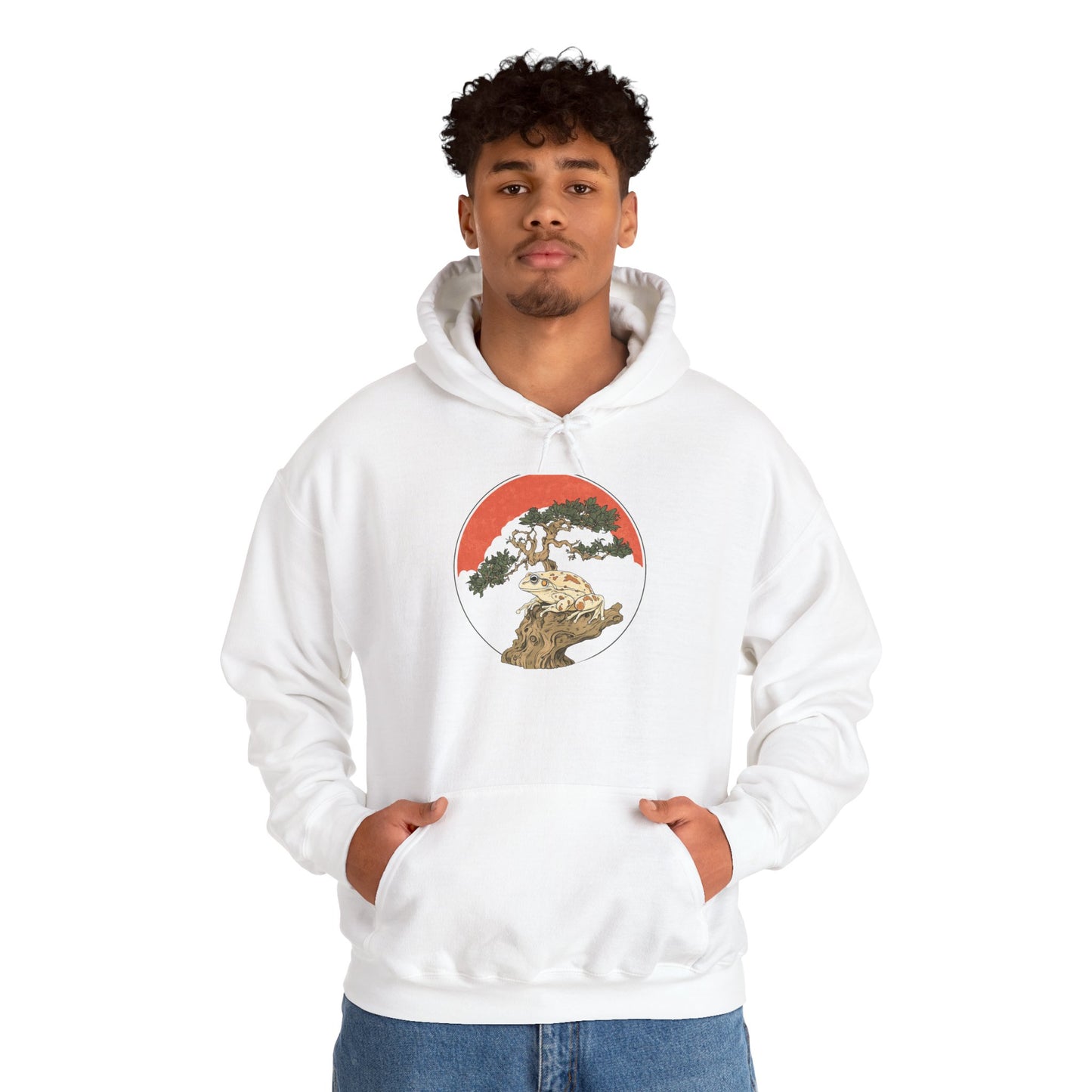 Bonsai Frog Unisex Hooded Sweatshirt with Bold Print - Great for Reptile Lovers