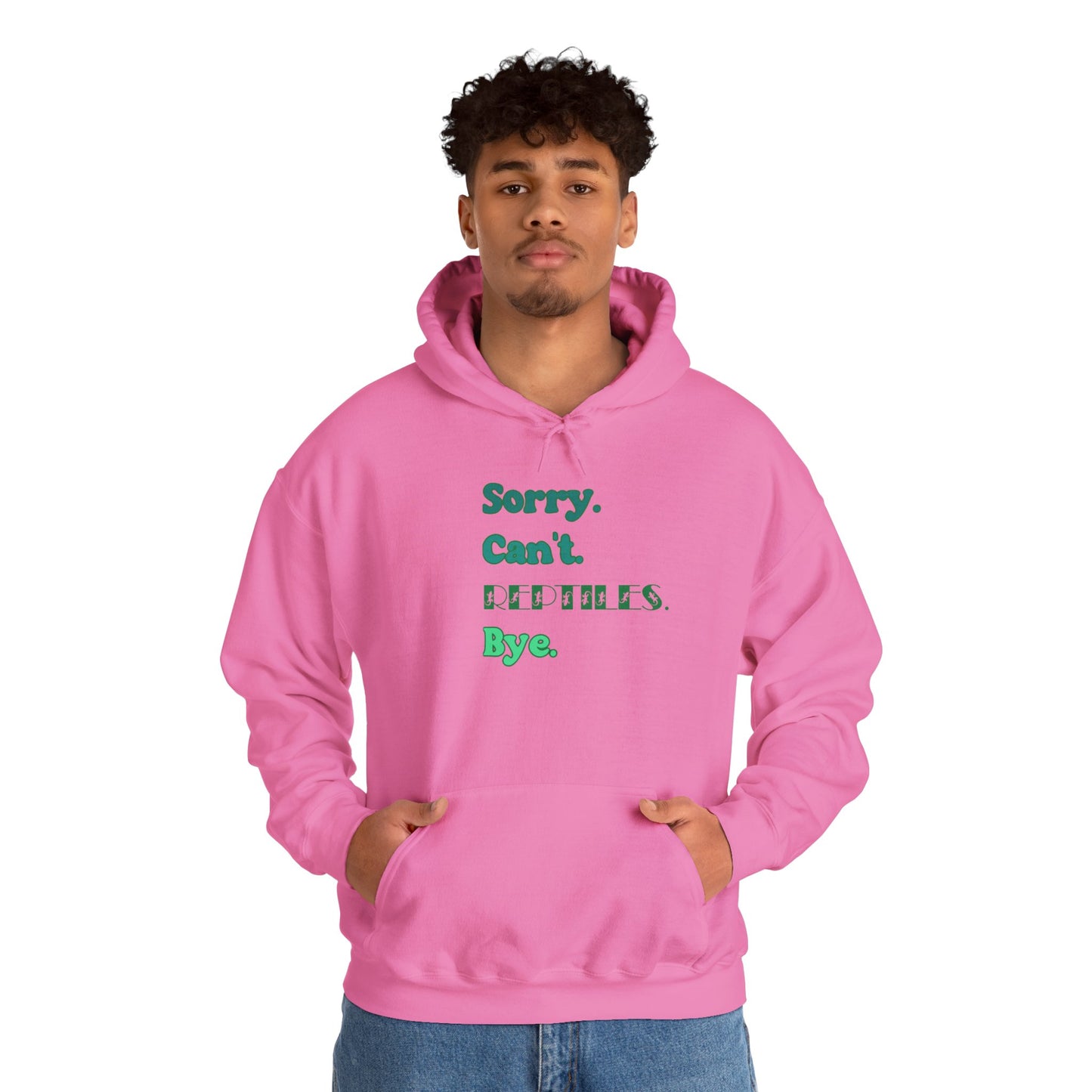 "Sorry Can't Reptiles Bye" Cozy Unisex Hooded Sweatshirt with Bold Print - Great for Reptile Lovers