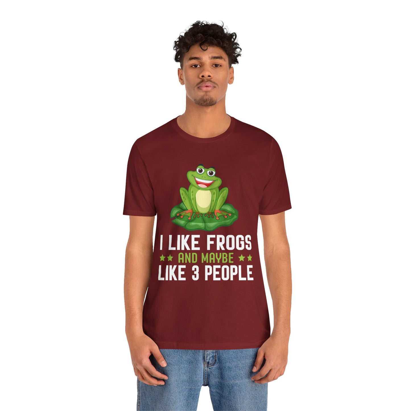 "Frogs and Maybe 3 People" Unisex Jersey Tee - Casual Everyday Wear - Great for Frog Lovers