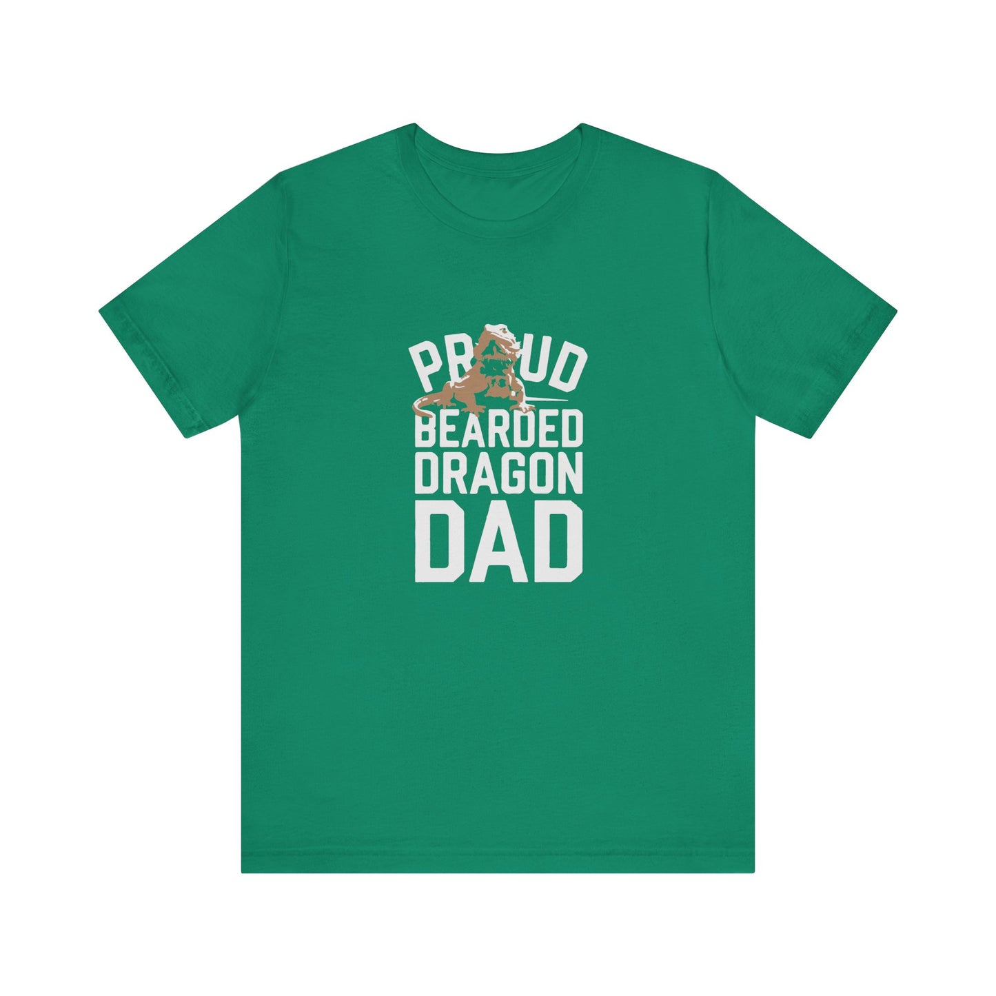 "Proud Bearded Dragon Dad" Print Unisex Jersey Tee - Casual Everyday Wear - Great for Reptile Lovers
