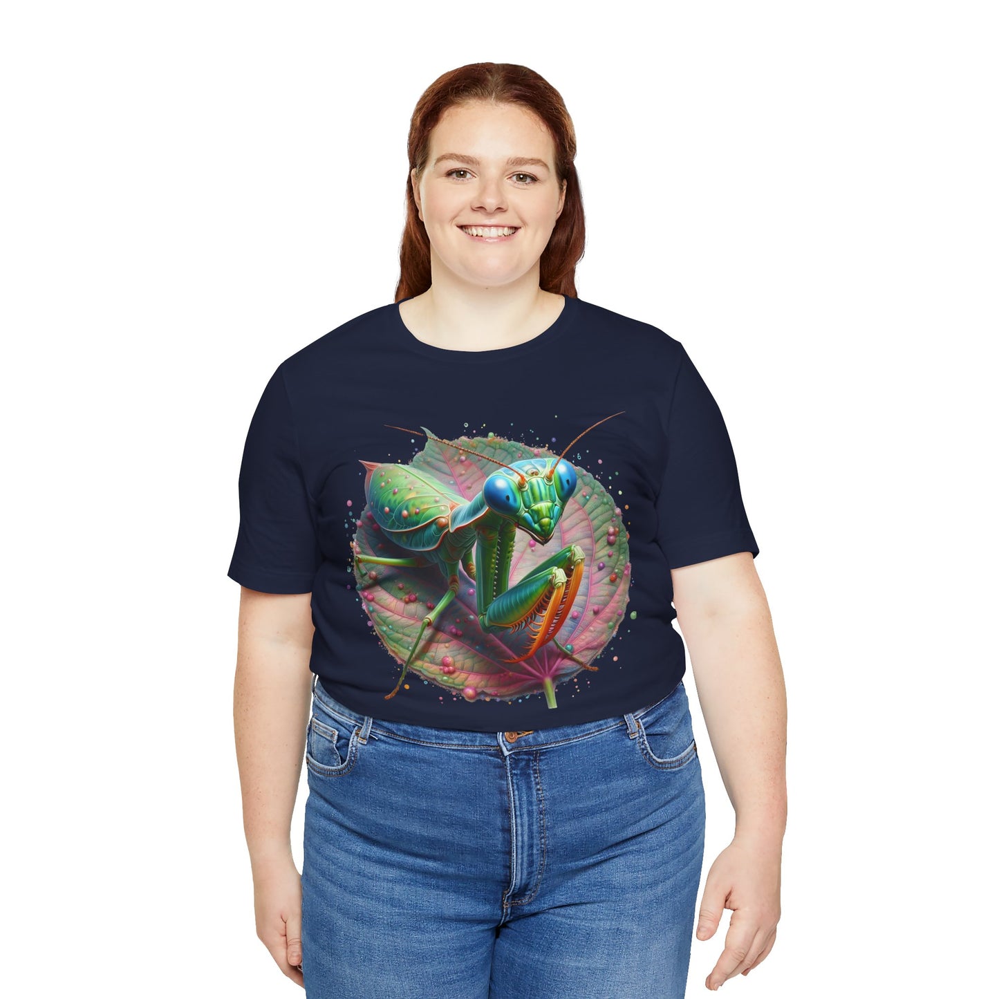 Mantis on a Leaf Unisex Jersey Tee - Casual Everyday Wear - Great for Reptile Lovers