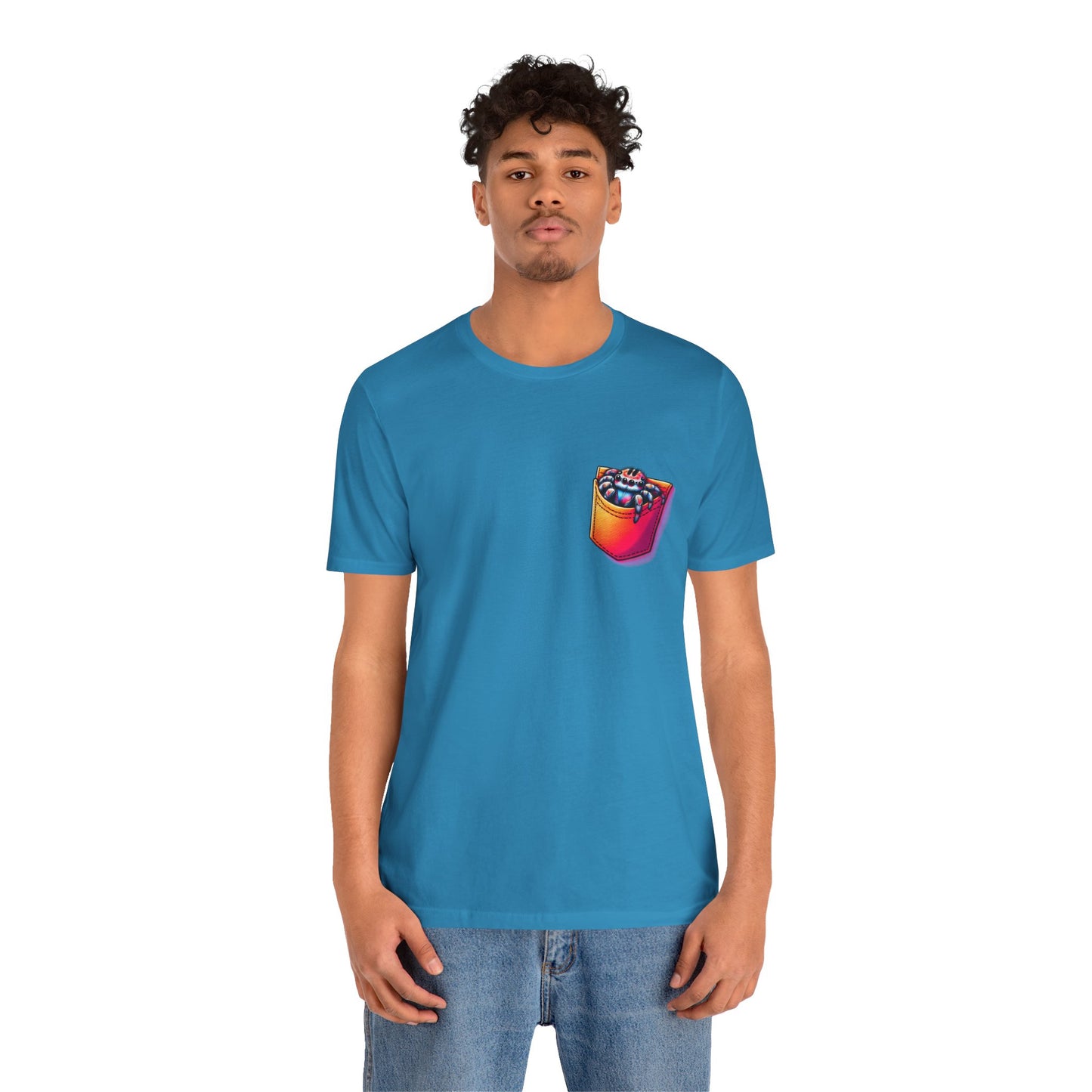 "Pocket Spider" Print Unisex Jersey Tee - Casual Everyday Wear - Great for Reptile Lovers