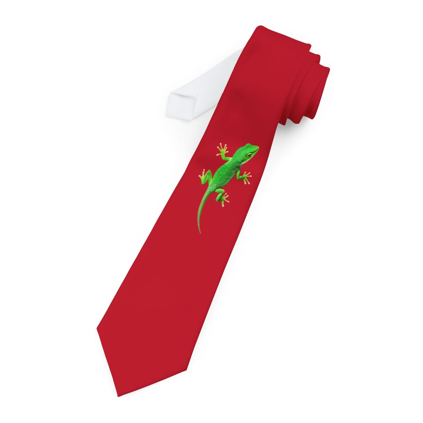 Anole Climbing Stylish Necktie Design - Perfect for Formal Events & Gifts - For Reptile Lovers
