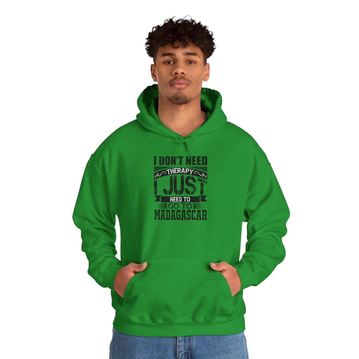 "Just Need to Go to Madagascar" Unisex Hooded Sweatshirt with Bold Print - Great for Reptile Lovers