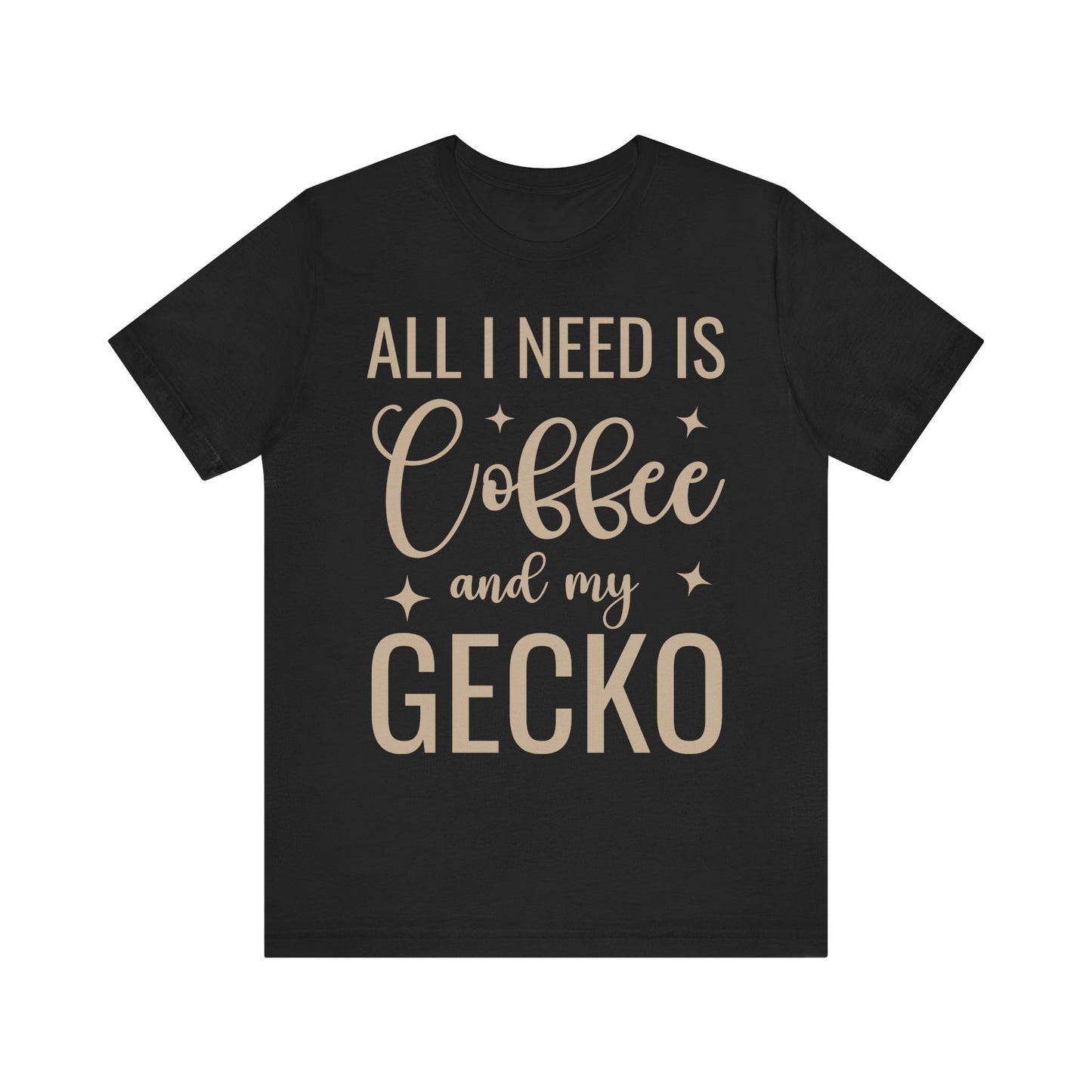 "Coffee and My Gecko" Unisex Jersey Tee - Casual Everyday Wear - Great for Reptile Lovers