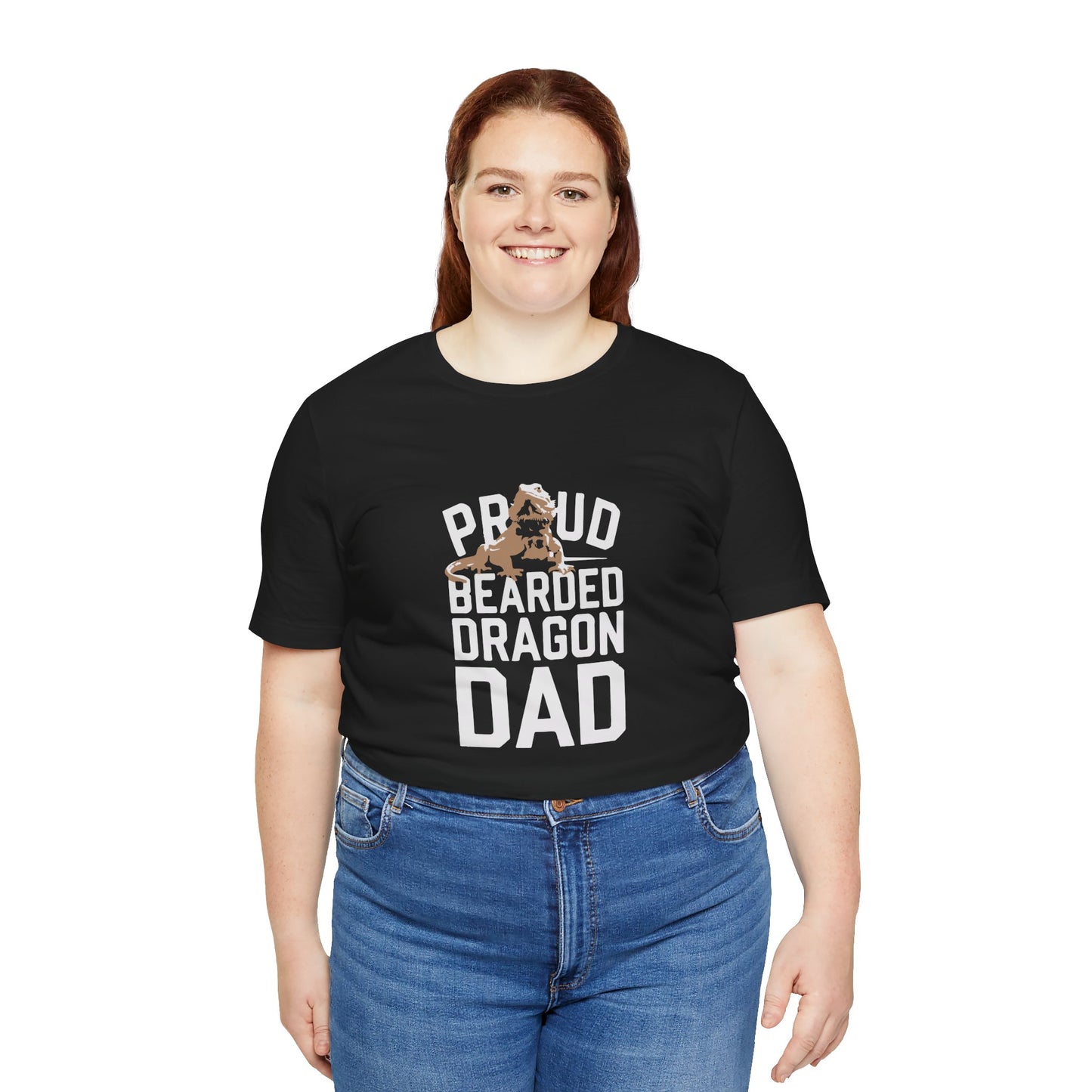 "Proud Bearded Dragon Dad" Print Unisex Jersey Tee - Casual Everyday Wear - Great for Reptile Lovers