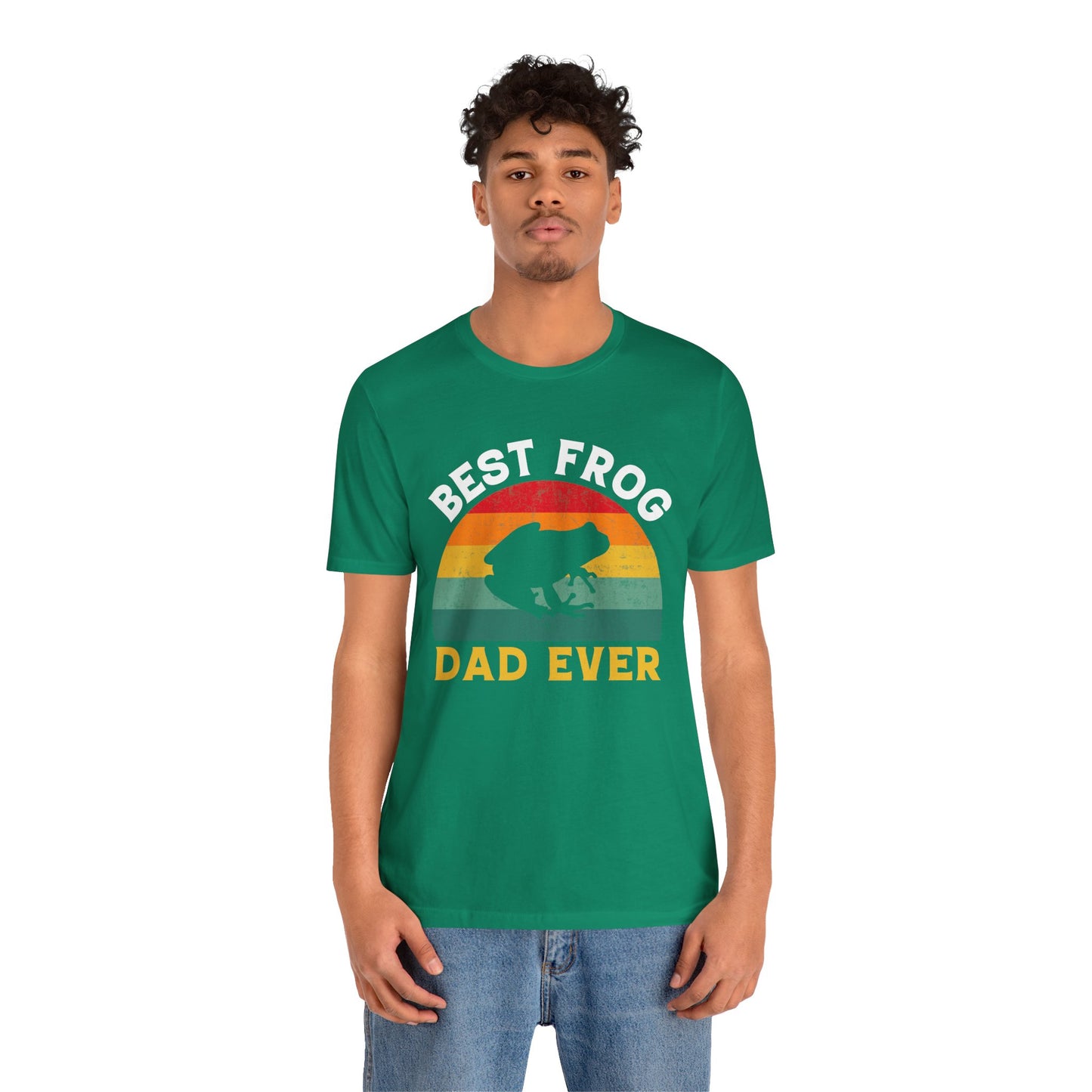 "Best Frog Dad" Print Unisex Jersey Tee - Casual Everyday Wear - Great for Reptile Lovers