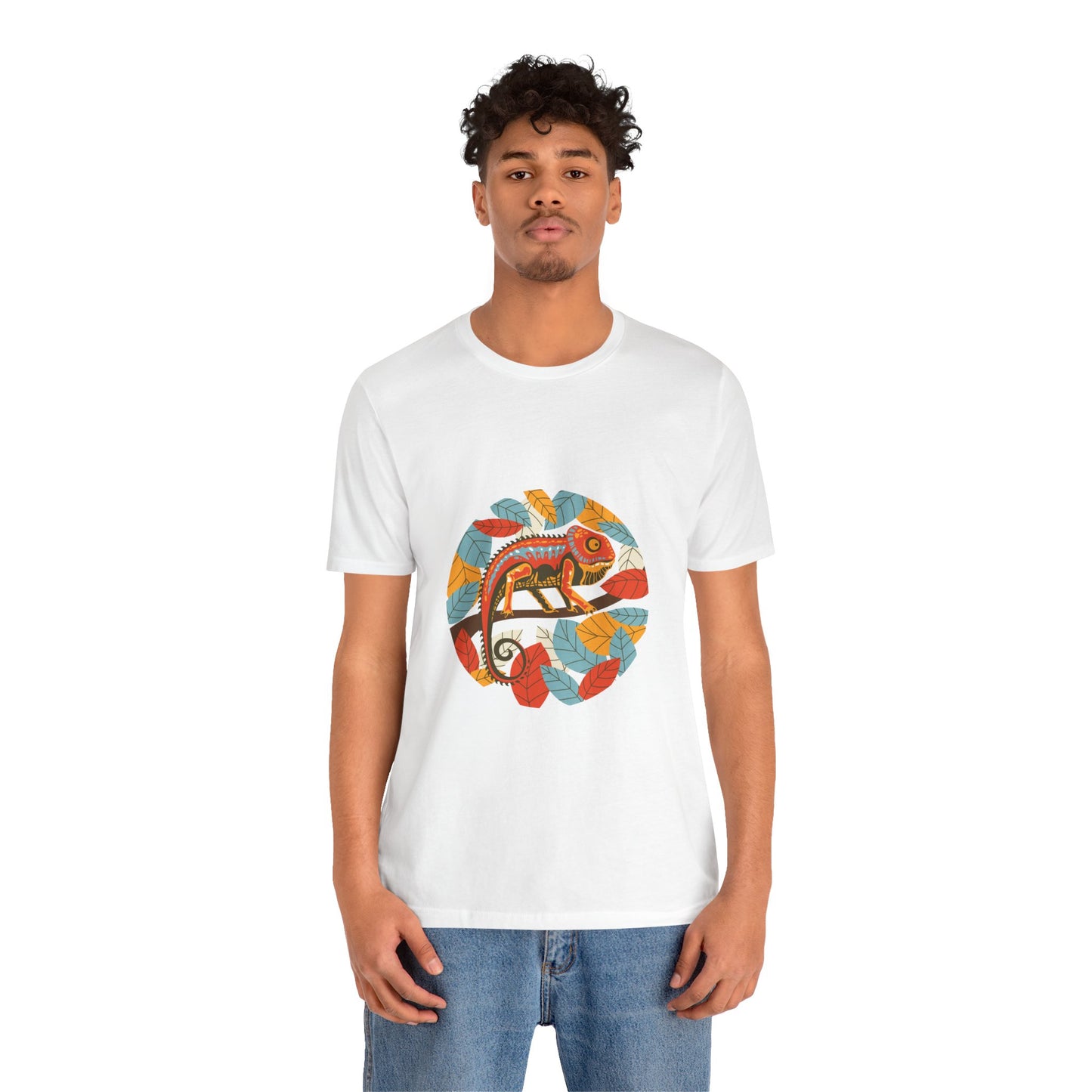 Leafy Chameleon Unisex Jersey Tee - Casual Everyday Wear - Great for Reptile Lovers