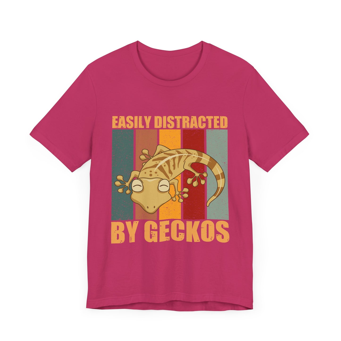 "Easily Distracted By Geckos" Unisex Jersey Tee - Casual Everyday Wear - Great for Reptile Lovers