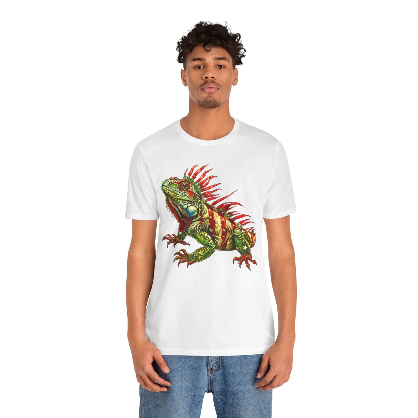 Flagged Iguana Unisex Jersey Tee - Casual Everyday Wear - Great for Reptile Lovers