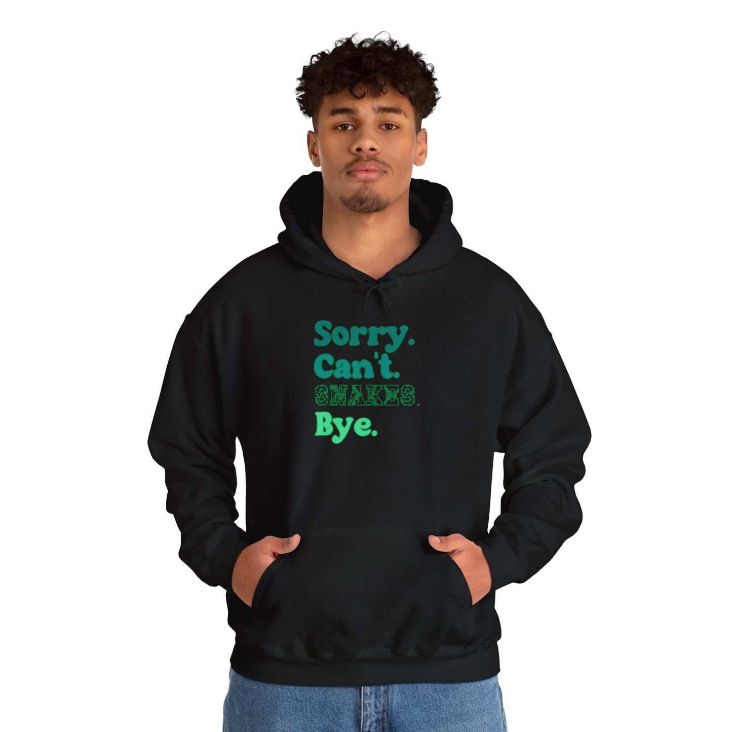 "Sorry Can't Snakes Bye" Cozy Unisex Hooded Sweatshirt with Bold Print - Great for Reptile Lovers