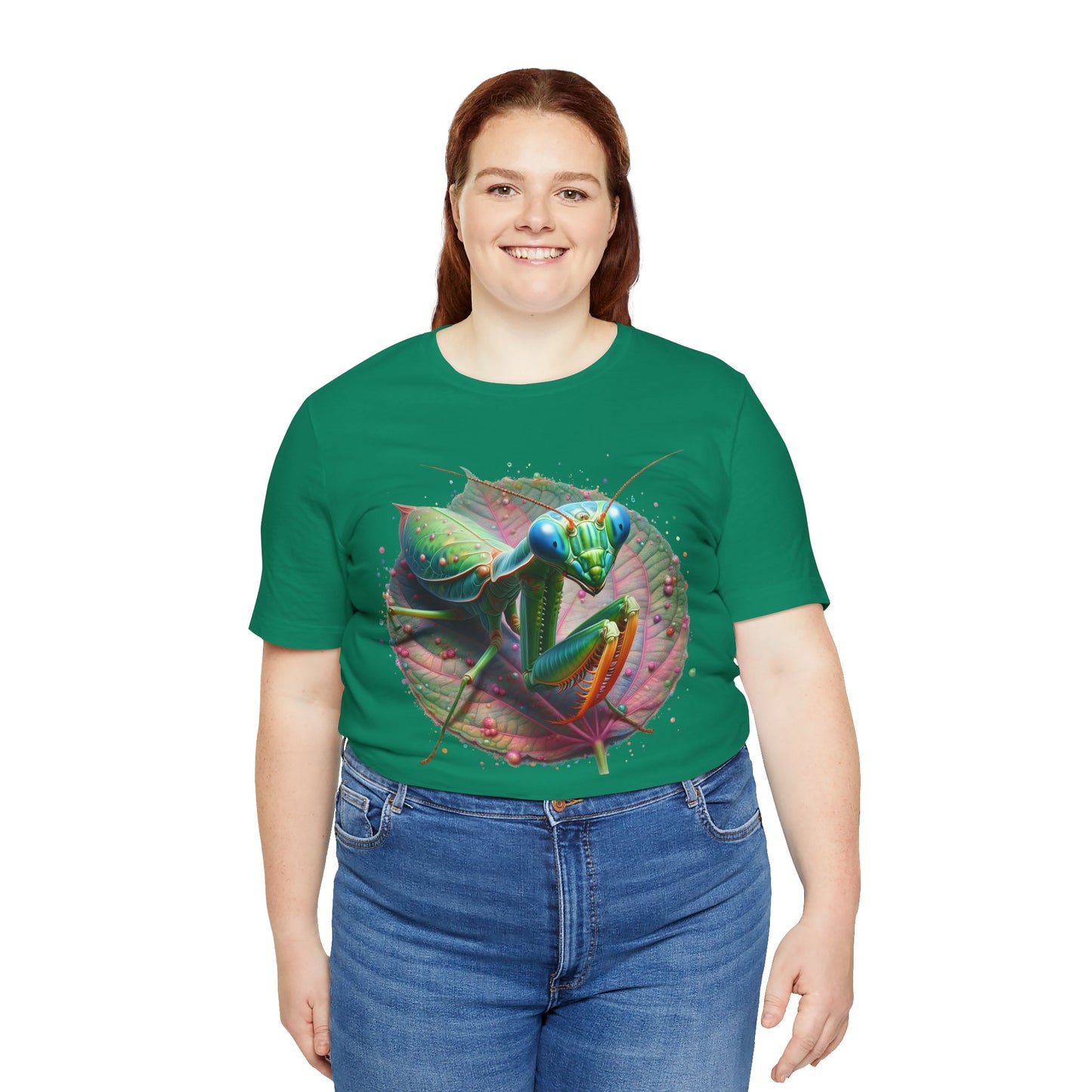 Mantis on a Leaf Unisex Jersey Tee - Casual Everyday Wear - Great for Reptile Lovers