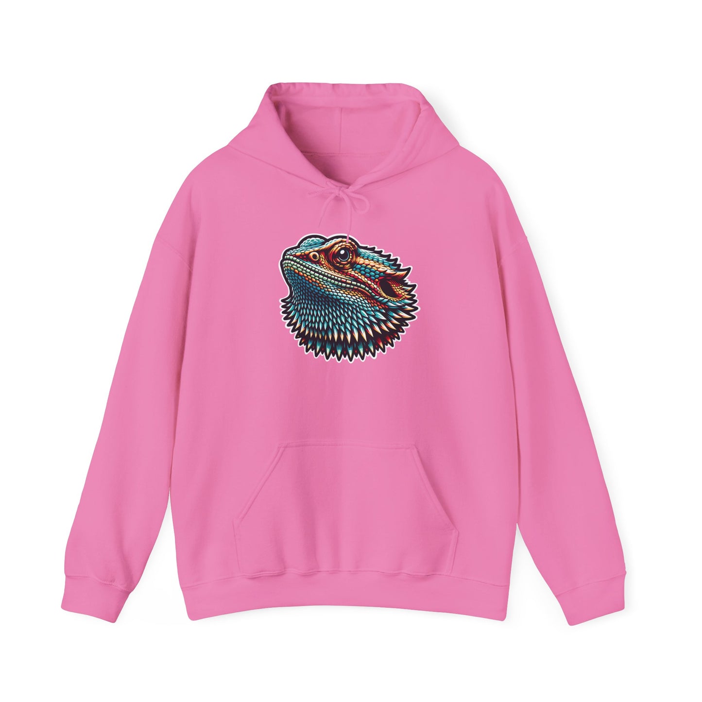 Beardie Head Unisex Hooded Sweatshirt with Bold Print - Great for Reptile Lovers