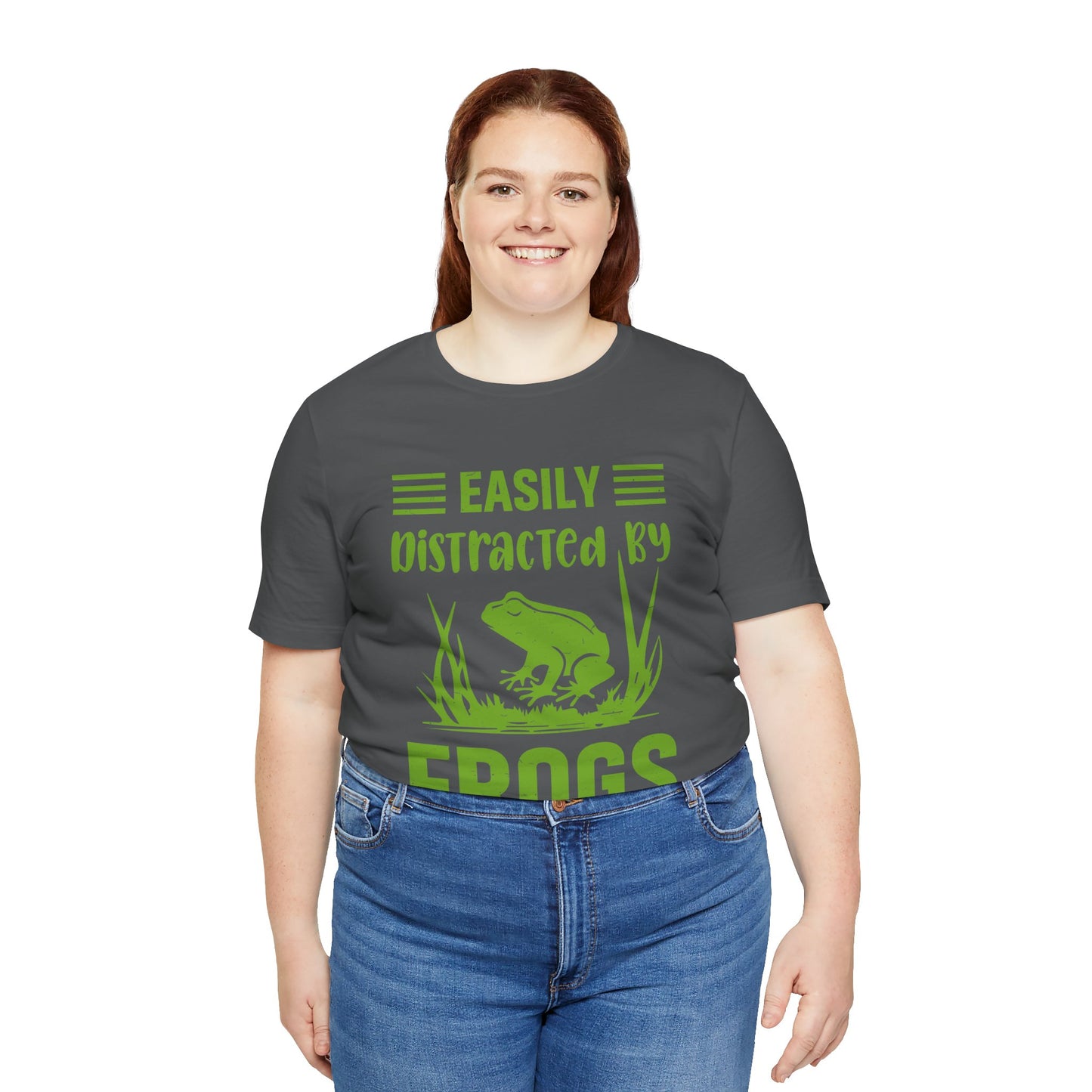 "Easily Distracted by Frogs" Print Unisex Jersey Tee - Casual Everyday Wear - Great for Reptile Lovers