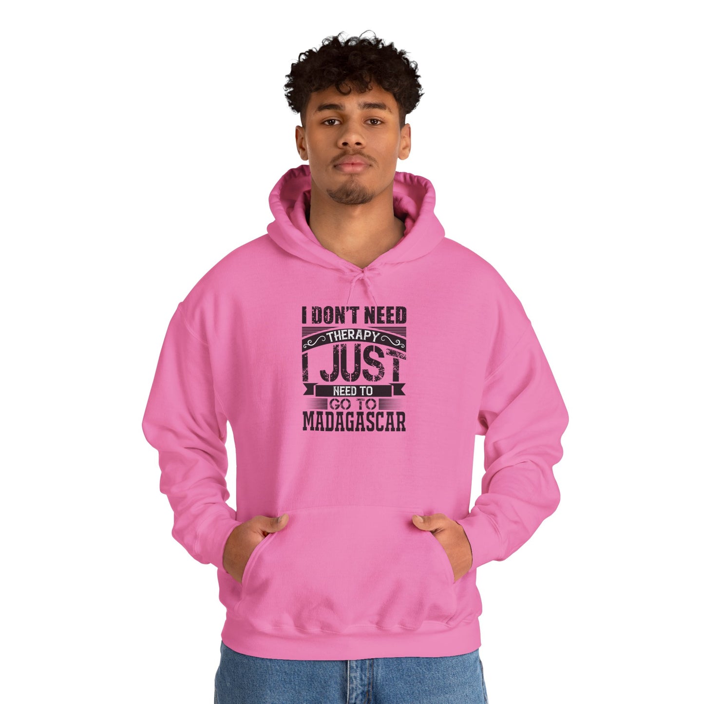 "Just Need to Go to Madagascar" Unisex Hooded Sweatshirt with Bold Print - Great for Reptile Lovers