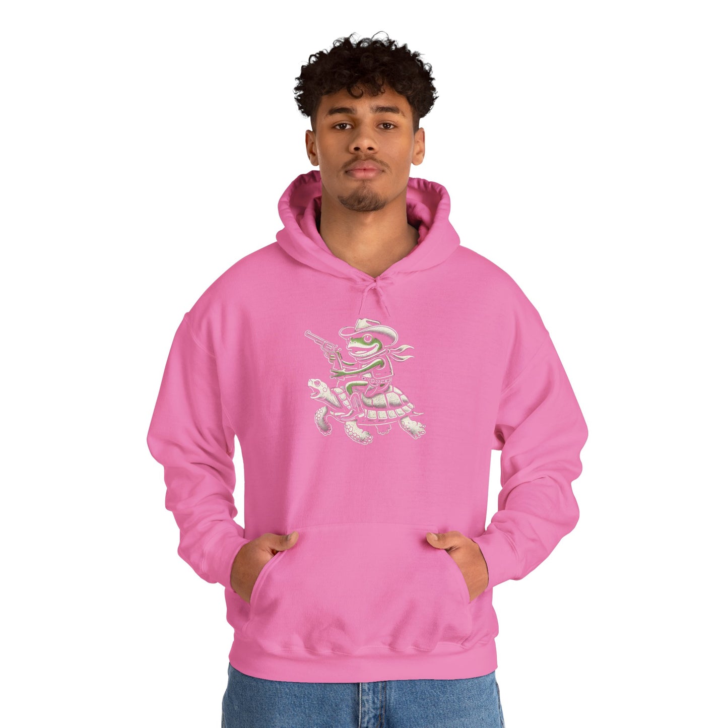 Frog Cowboy Unisex Hooded Sweatshirt with Bold Print - Great for Reptile Lovers