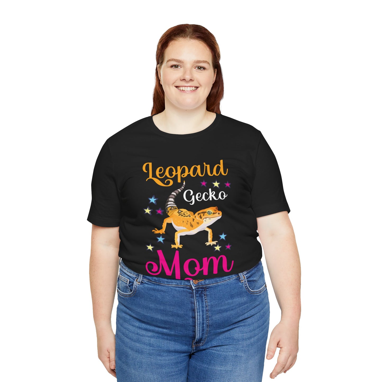 "Leopard Gecko Mom" Print Unisex Jersey Tee - Casual Everyday Wear - Great for Reptile Lovers