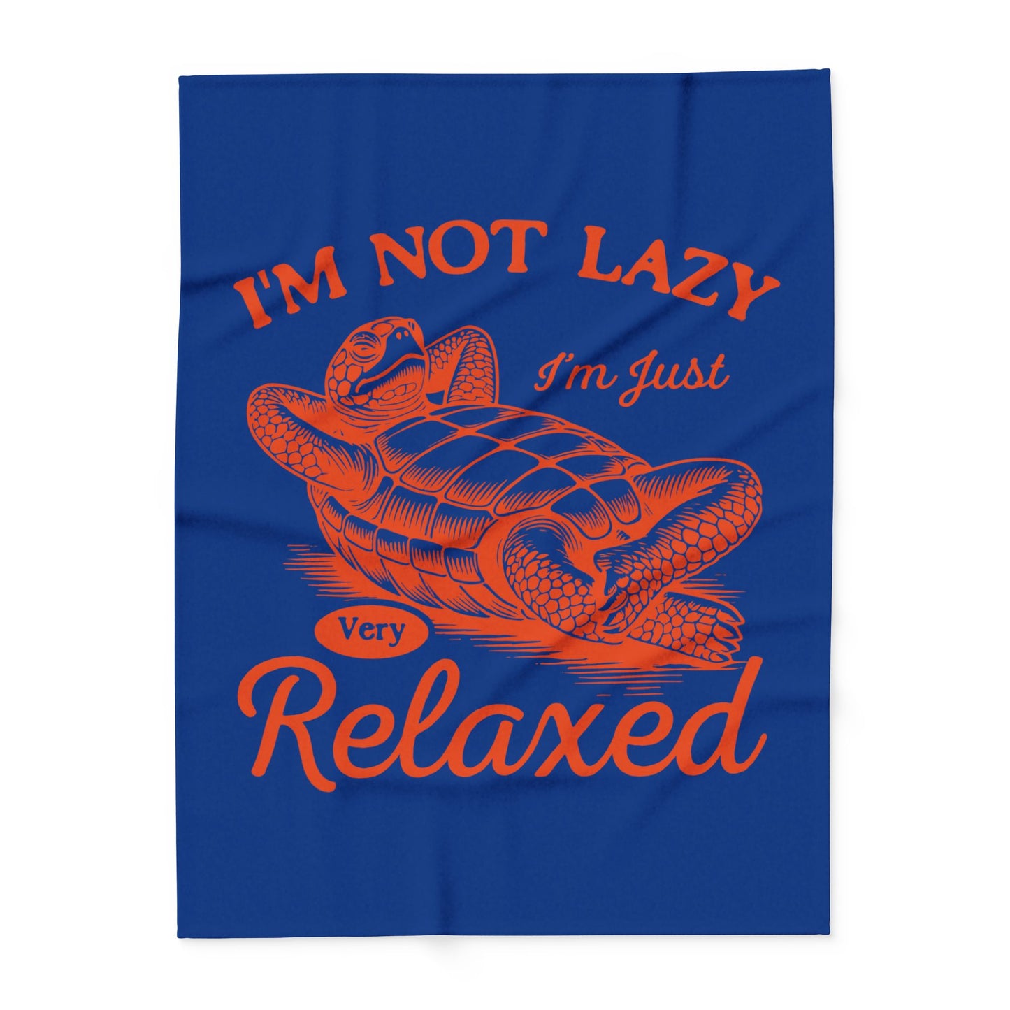"Not Lazy Just Relaxed" Cozy Arctic Fleece Blanket | Perfect for Home Decor, Gifting, and Cozy Nights - Snuggle up with a Turtle