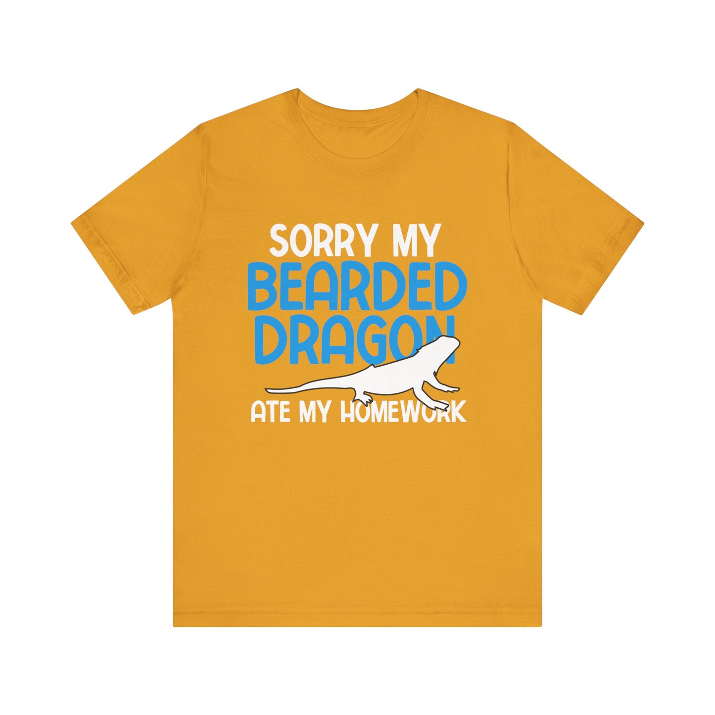 "Bearded Dragon Ate My Homework" Unisex Jersey Tee - Casual Everyday Wear - Great for Reptile Lovers