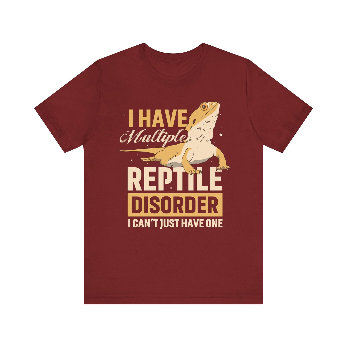 "Multiple Reptile Disorder" Print Unisex Jersey Tee - Casual Everyday Wear - Great for Reptile Lovers