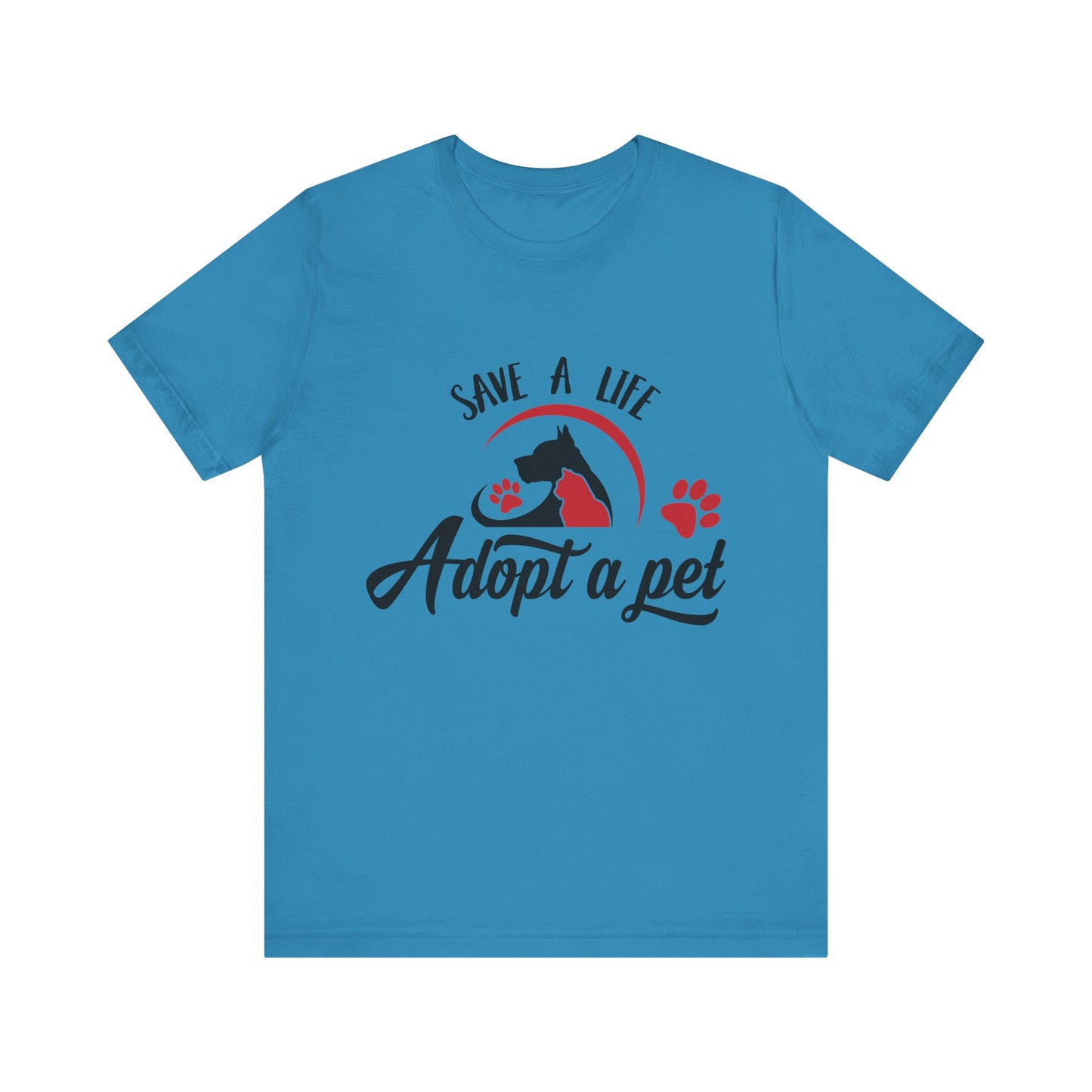 "Adopt a Pet" Print Unisex Jersey Tee - Casual Everyday Wear - Great for Pet Lovers