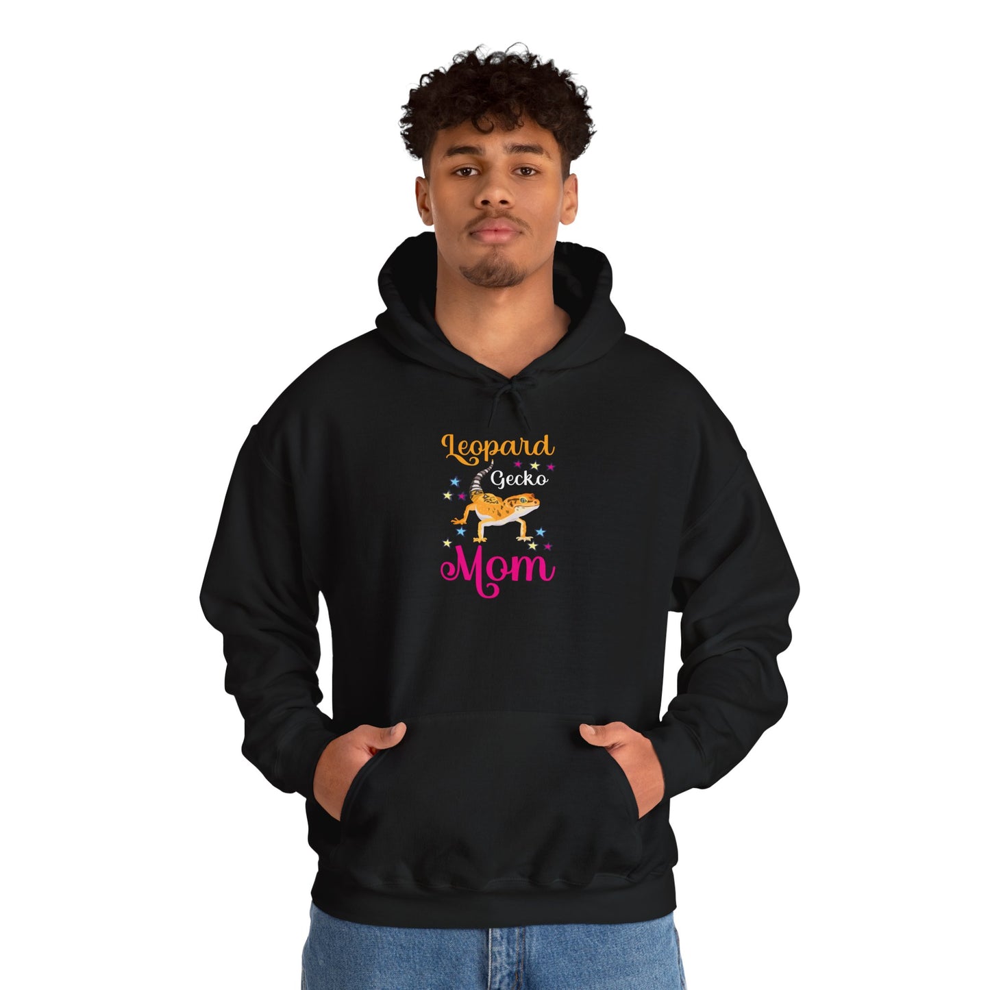 "Leopard Mom" Unisex Hooded Sweatshirt with Bold Print - Great for Reptile Lovers