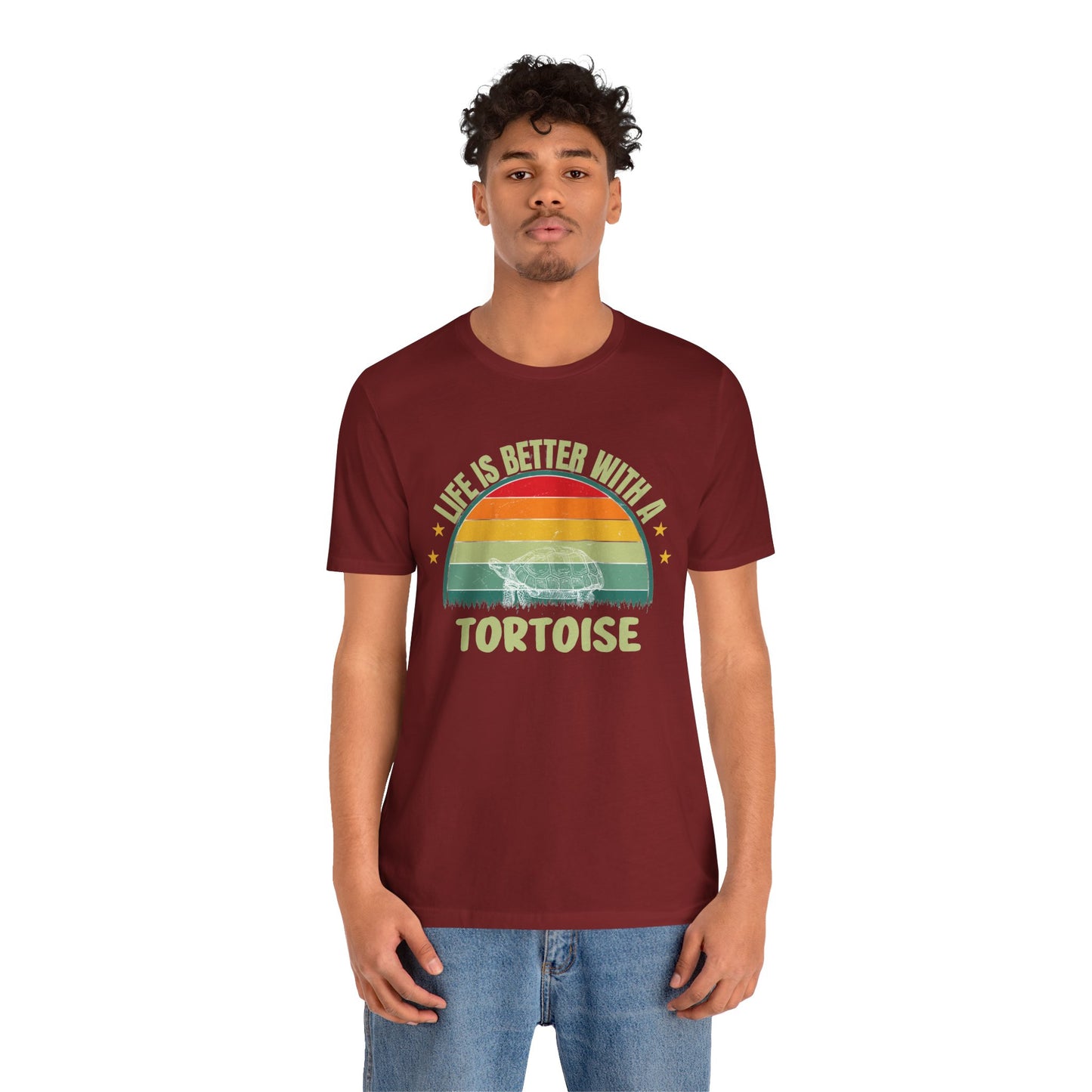 "Life is Better with a Tortoise" Unisex Jersey Tee - Casual Everyday Wear - Great for Reptile Lovers