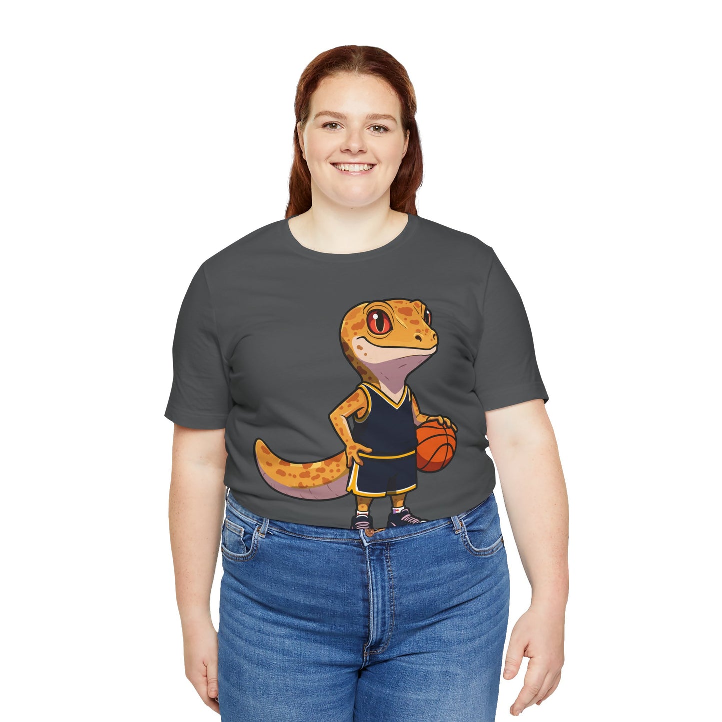 Basketball Gecko Unisex Jersey Tee - Casual Everyday Wear - Great for Reptile Lovers