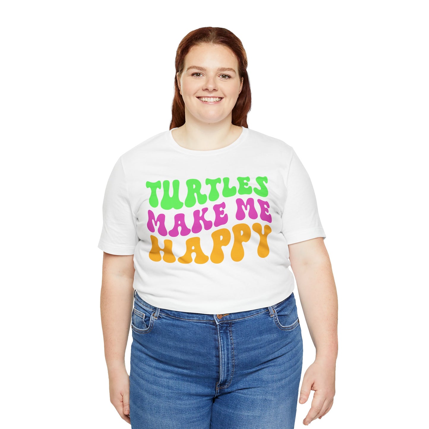 "Turtles Make Me Happy" Unisex Jersey Tee - Casual Everyday Wear - Great for Reptile Lovers