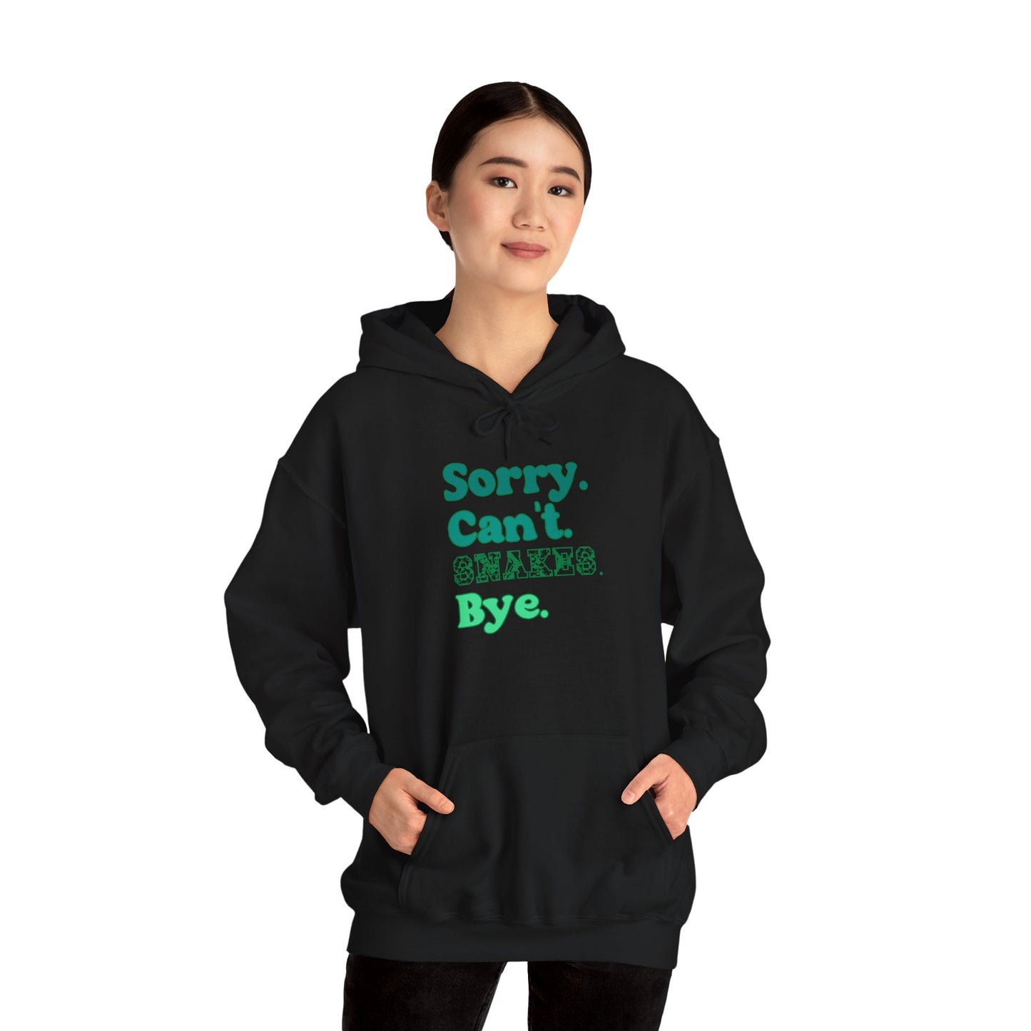 "Sorry Can't Snakes Bye" Cozy Unisex Hooded Sweatshirt with Bold Print - Great for Reptile Lovers