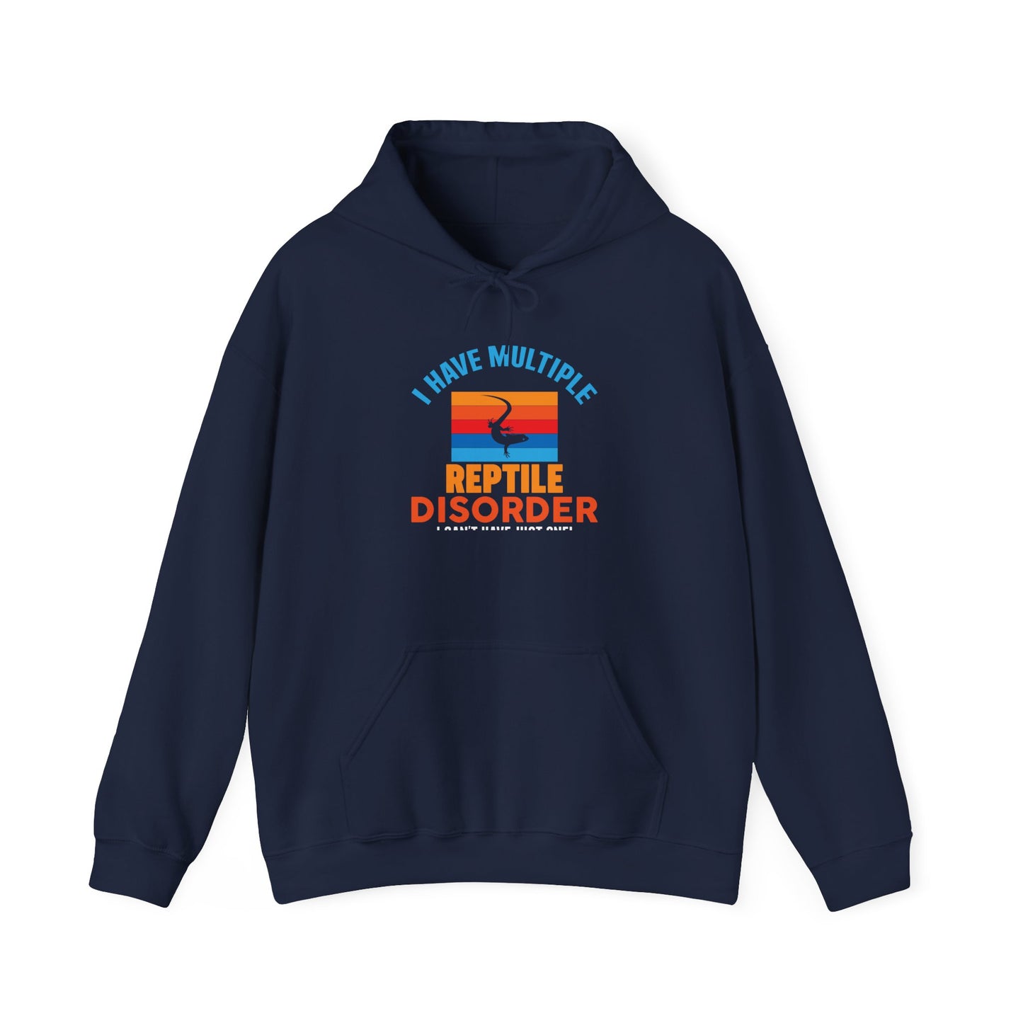 "Multiple Reptile Disorder" Cozy Unisex Hooded Sweatshirt with Bold Print - Great for Reptile Lovers