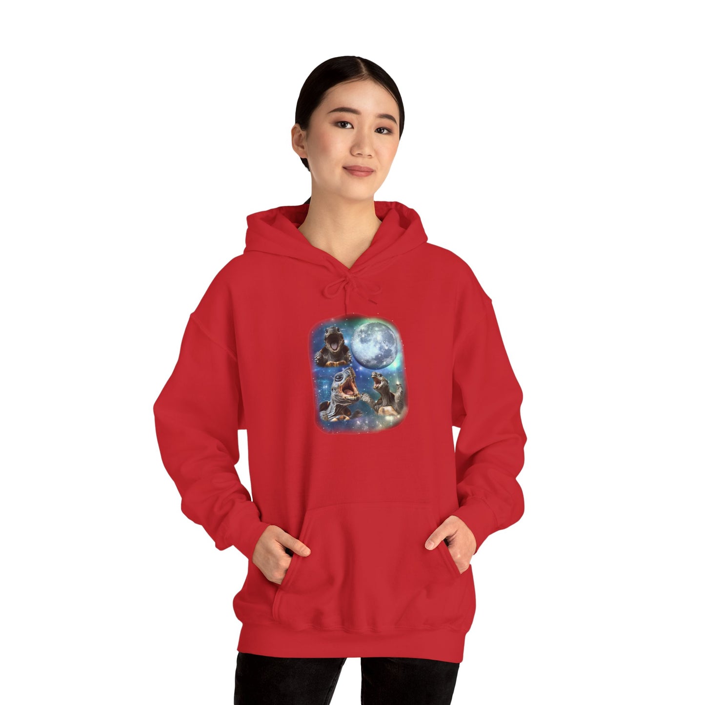 Tortoise Howl Cozy Unisex Hooded Sweatshirt with Bold Print - Great for Reptile Lovers
