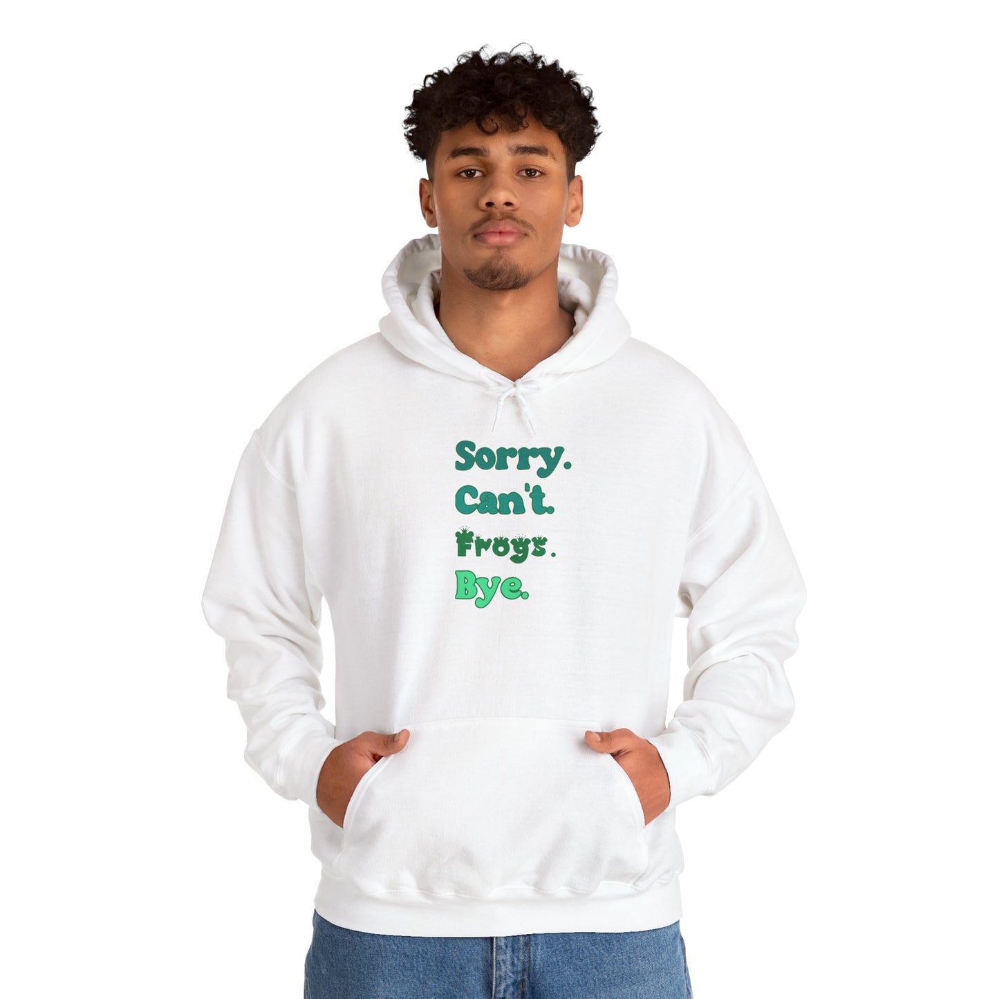 "Sorry Can't Frogs Bye" Cozy Unisex Hooded Sweatshirt with Bold Print - Great for Reptile Lovers
