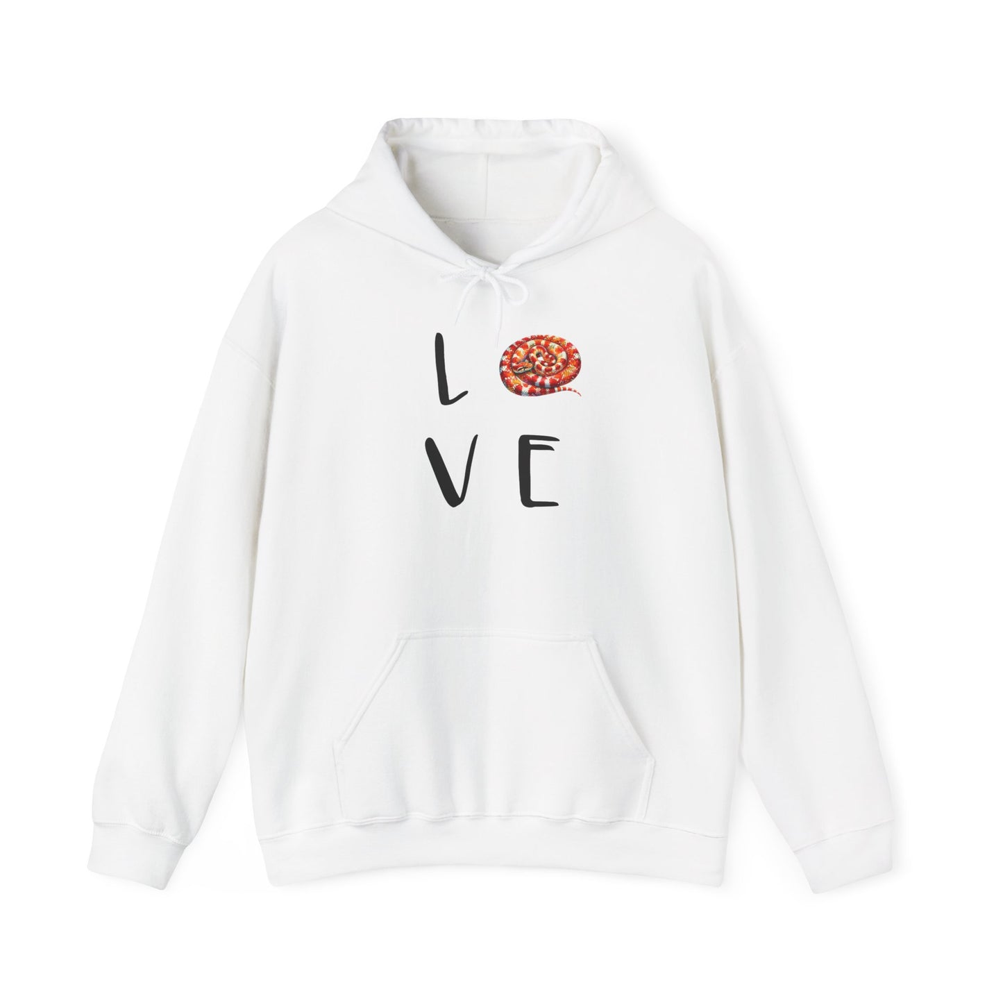 Snake Love Cozy Unisex Hooded Sweatshirt with Bold Print - Great for Reptile Lovers