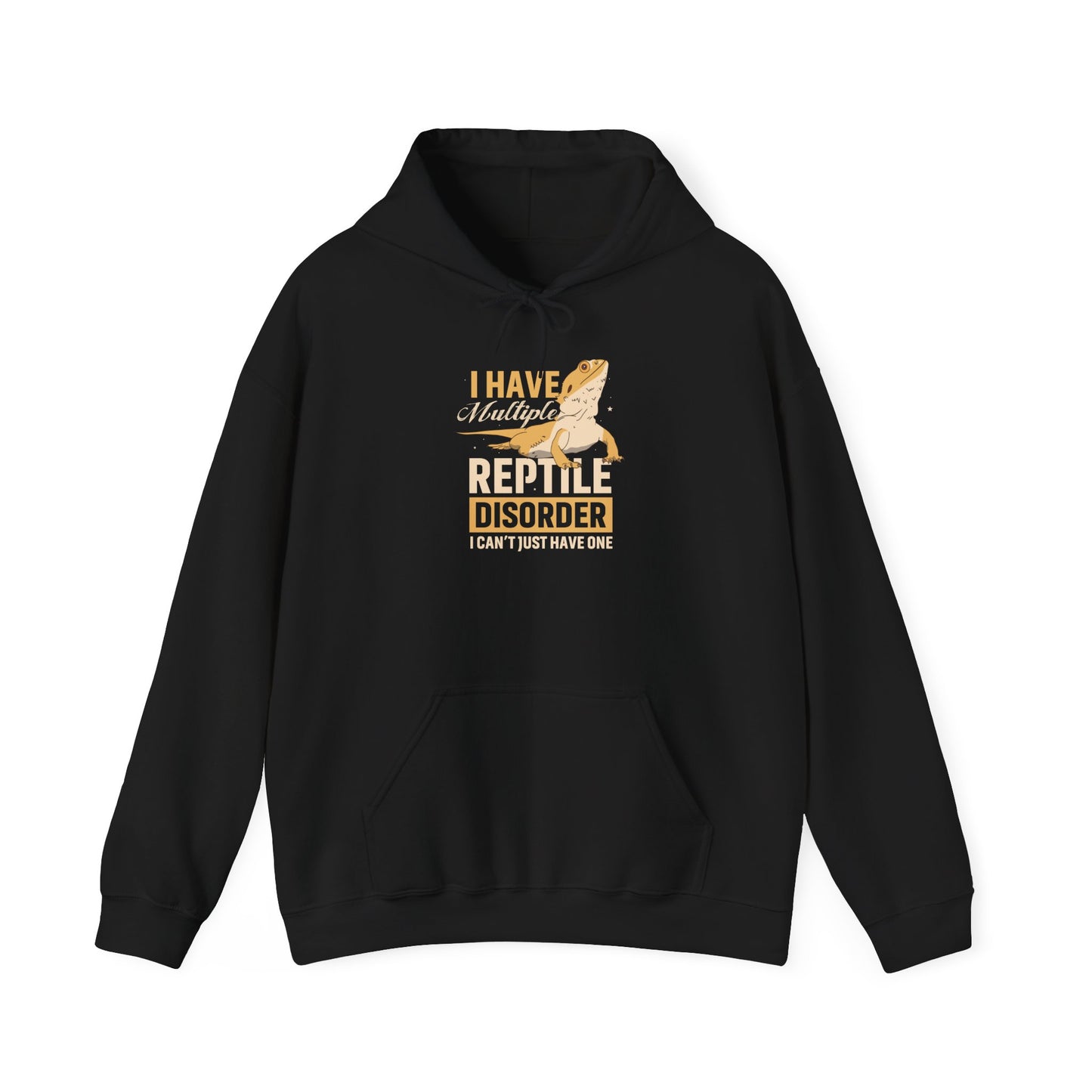 "Multiple Reptile Disorder" Unisex Hooded Sweatshirt with Bold Print - Great for Reptile Lovers