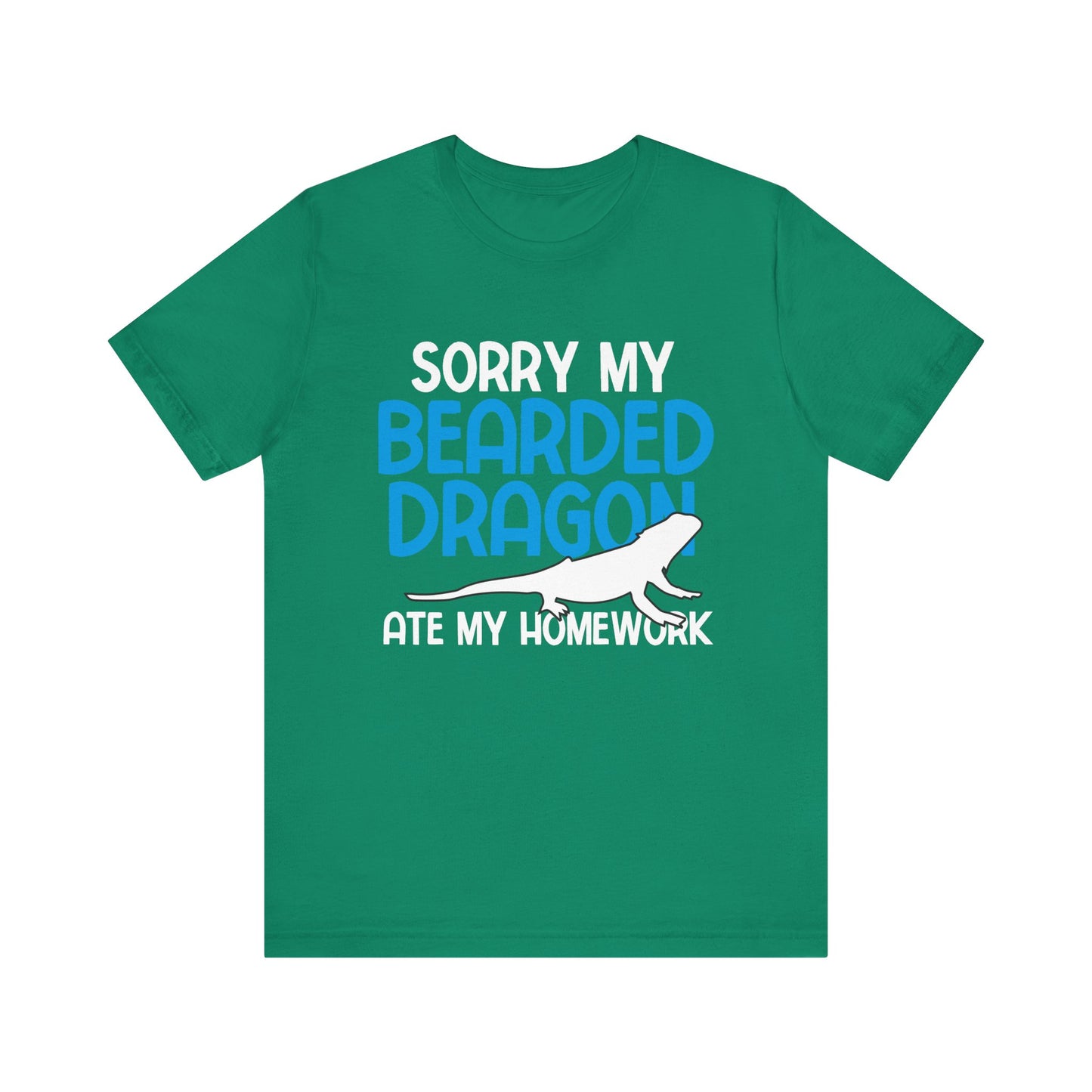 "Bearded Dragon Ate My Homework" Unisex Jersey Tee - Casual Everyday Wear - Great for Reptile Lovers