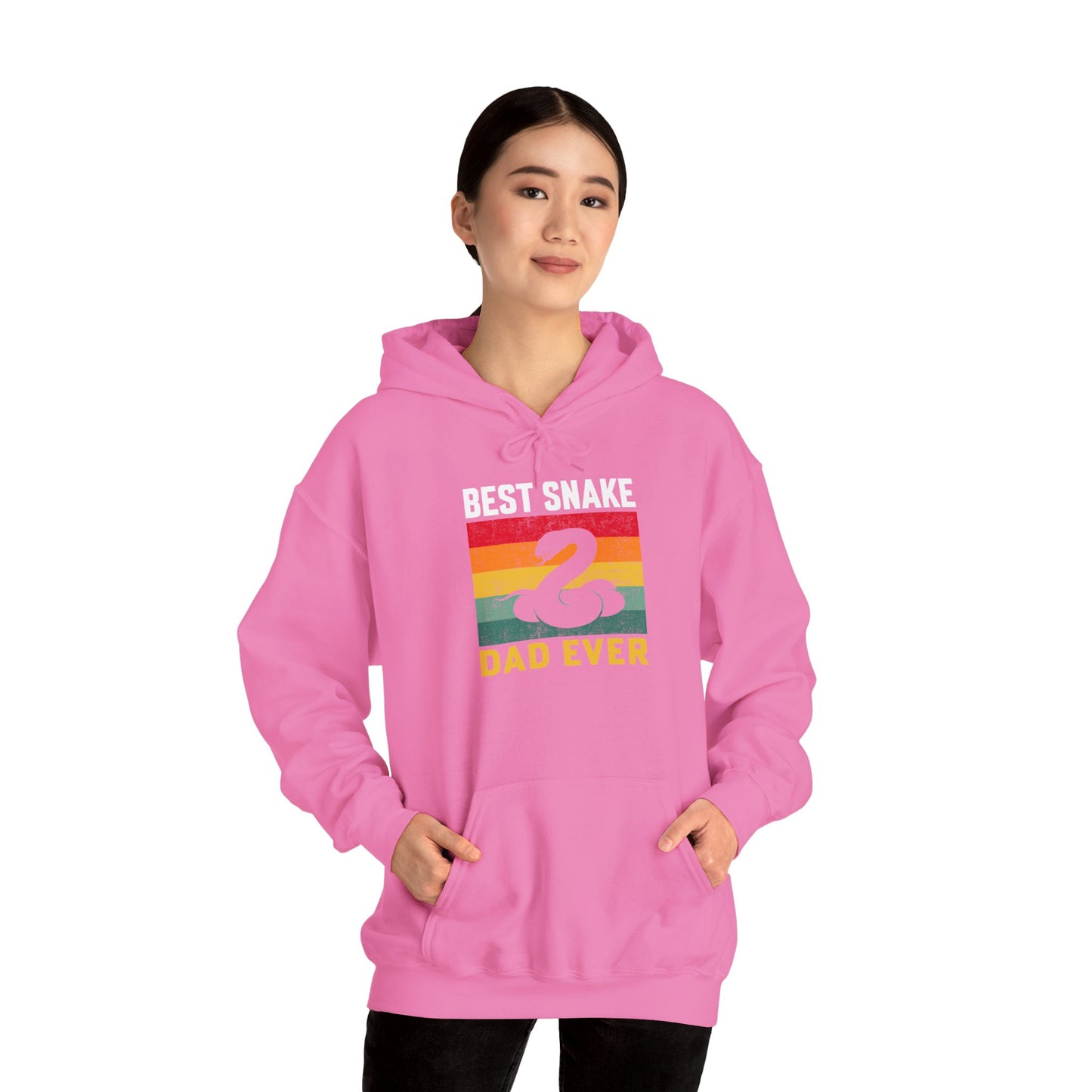 "Best Snake Dad Ever" Unisex Hooded Sweatshirt with Bold Print - Great for Reptile Lovers