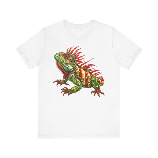 Flagged Iguana Unisex Jersey Tee - Casual Everyday Wear - Great for Reptile Lovers