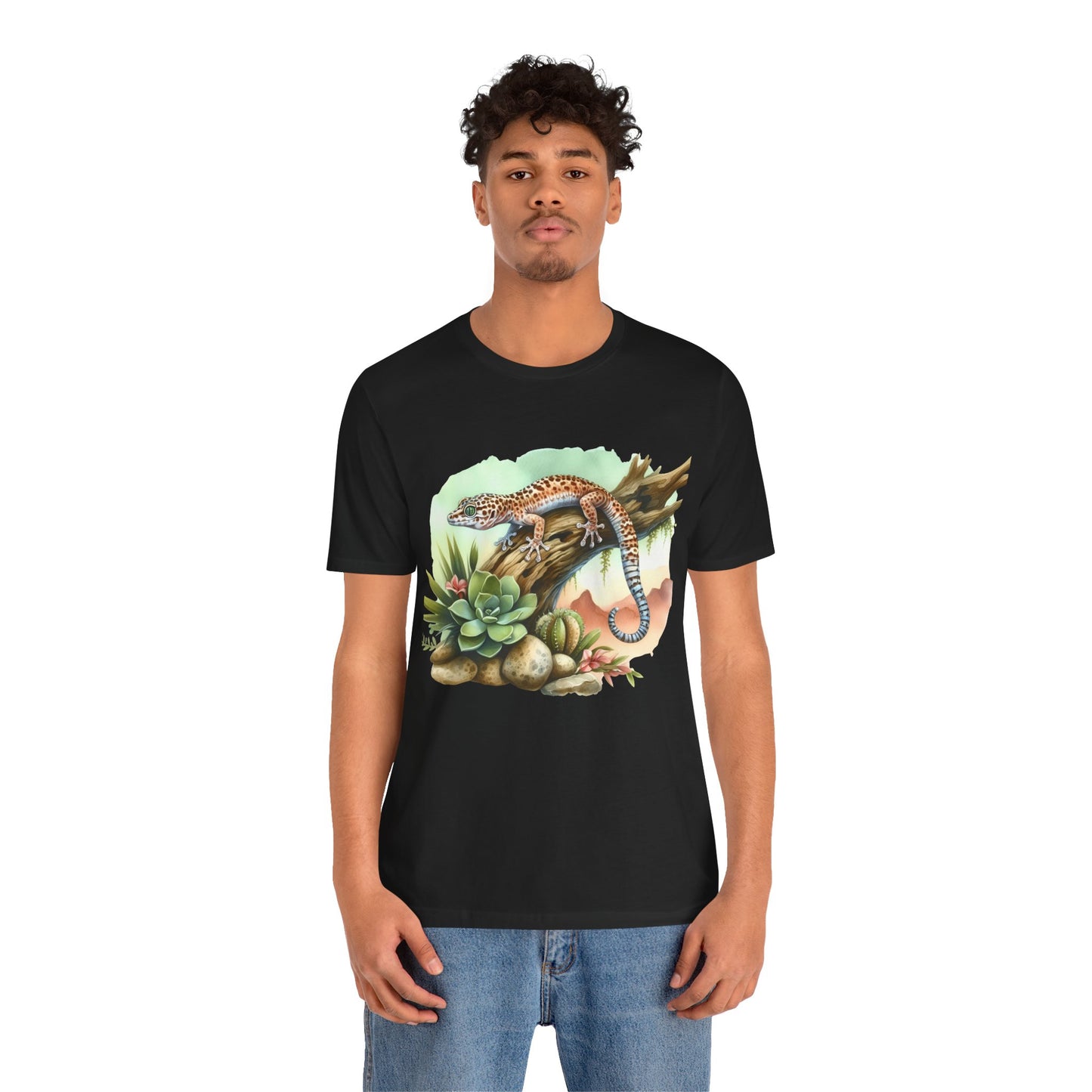 Gecko in a Tree Unisex Jersey Tee - Casual Everyday Wear - Great for Reptile Lovers