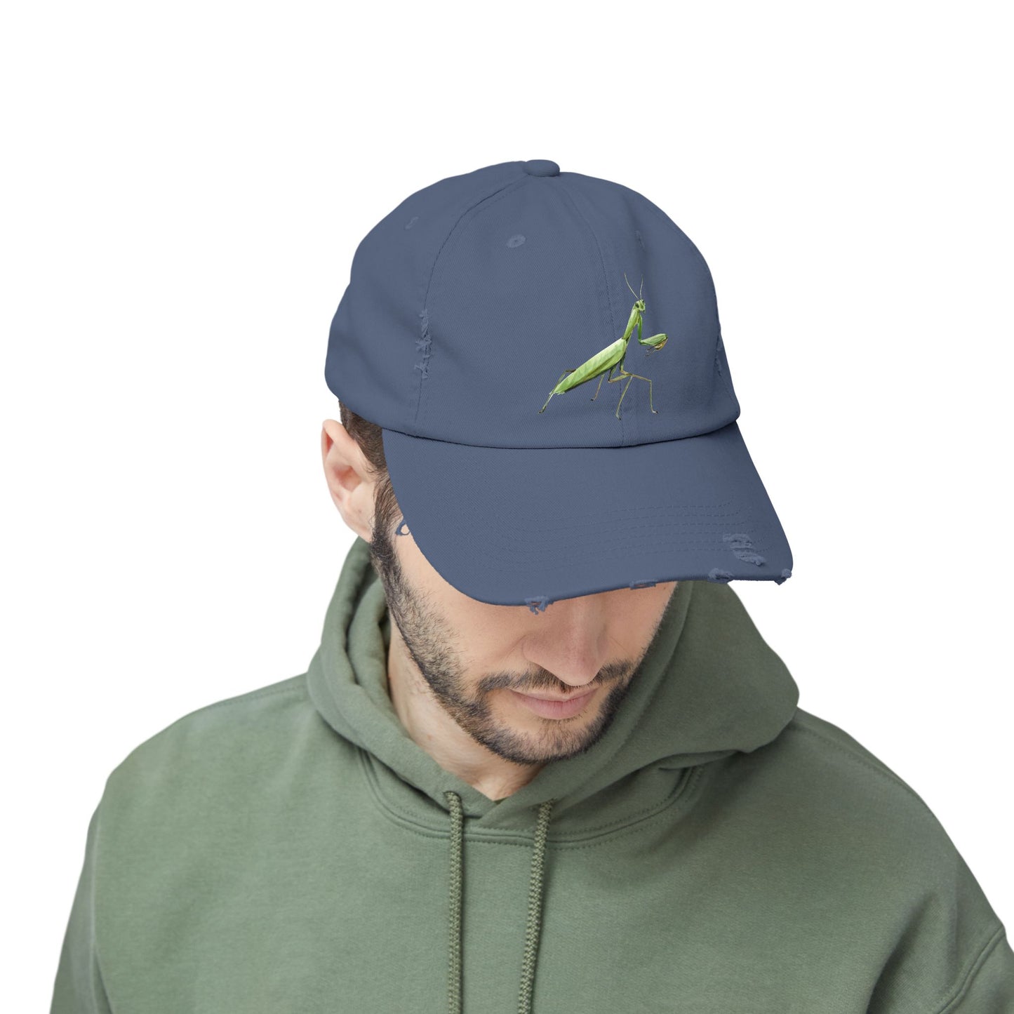 Praying Mantis Unisex Distressed Cap - Casual Streetwear Hat for Everyday Use - Great for Reptile Lovers
