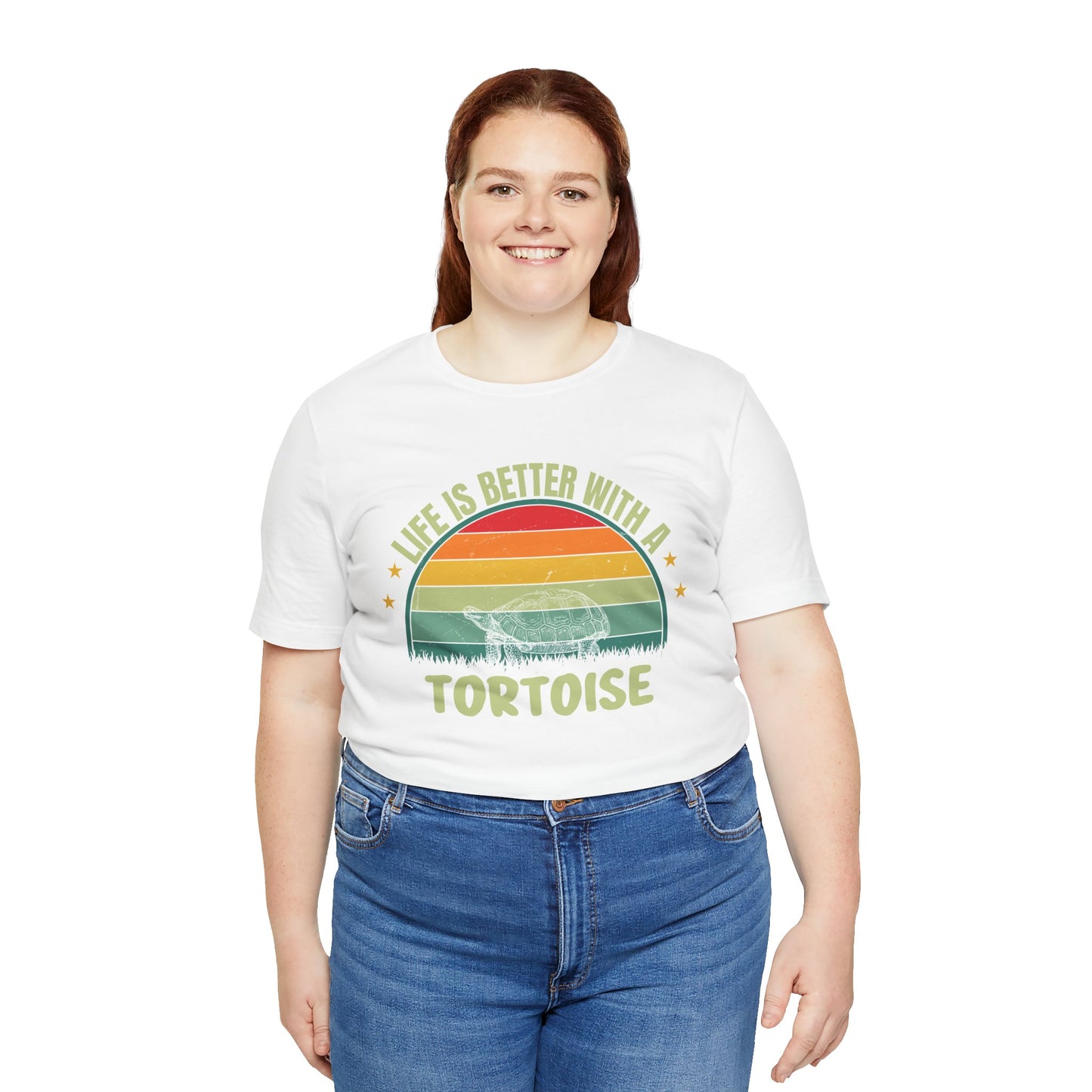 "Life is Better with a Tortoise" Unisex Jersey Tee - Casual Everyday Wear - Great for Reptile Lovers