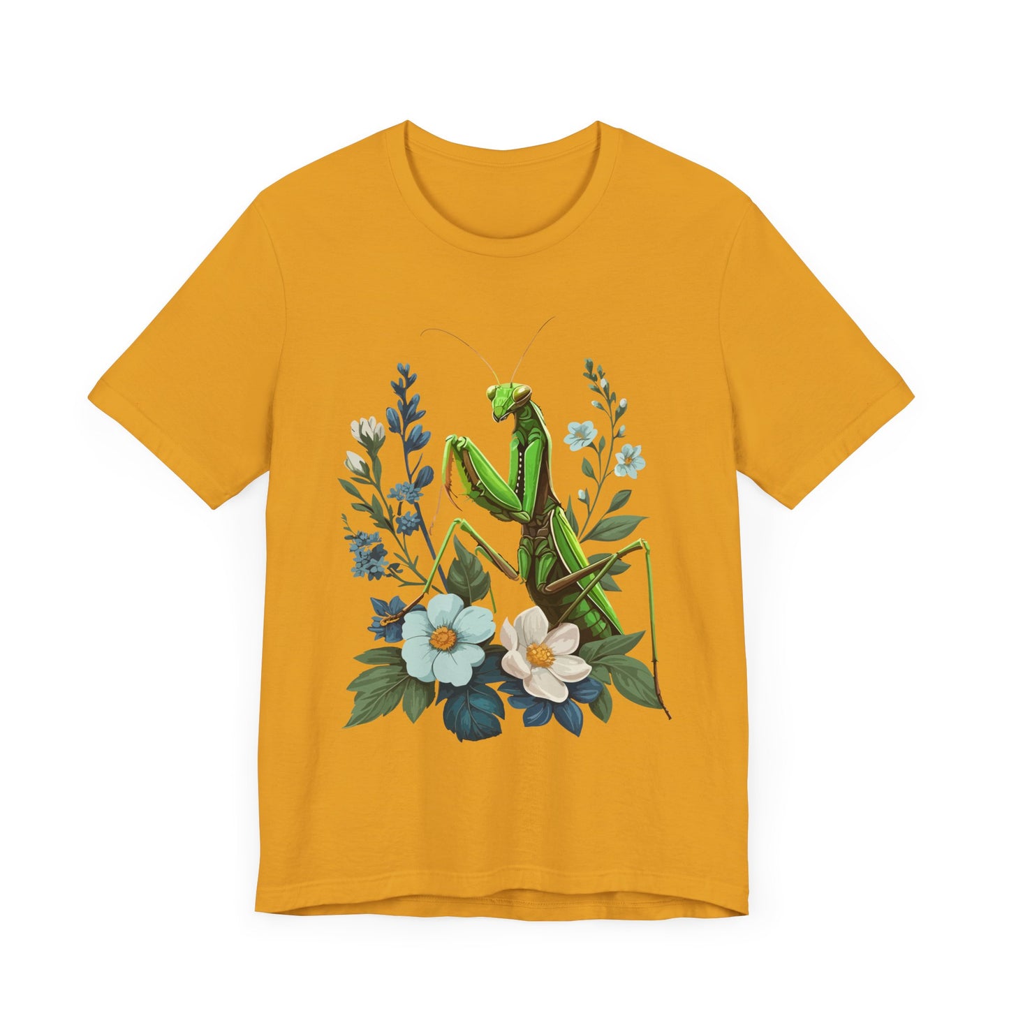 Mantis in the Flowers Unisex Jersey Tee - Casual Everyday Wear - Great for Insect Lovers