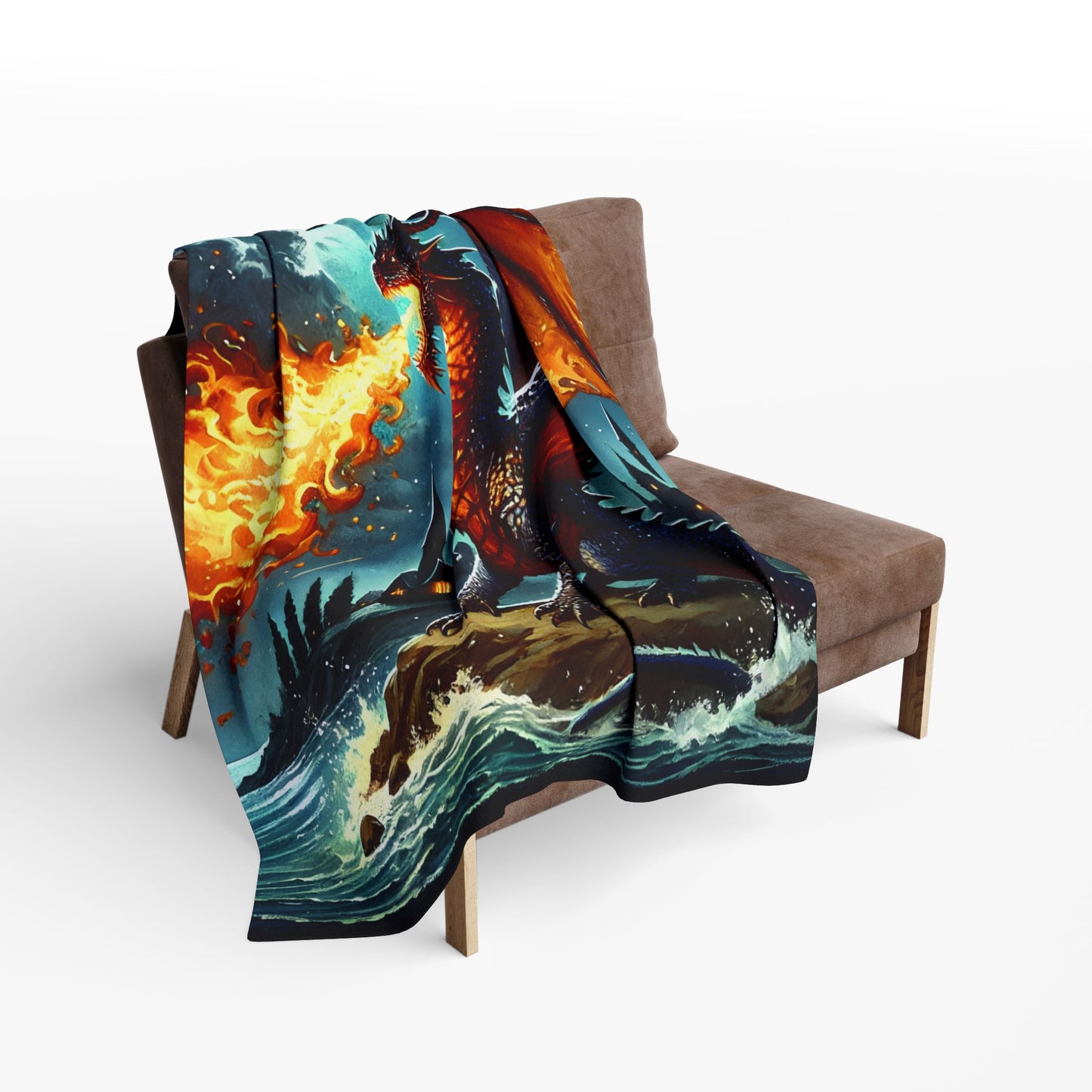Fire-Breathing Dragon Cozy Arctic Fleece Blanket | Perfect for Home Decor, Gifting, and Cozy Nights - Snuggle up with a Dragon