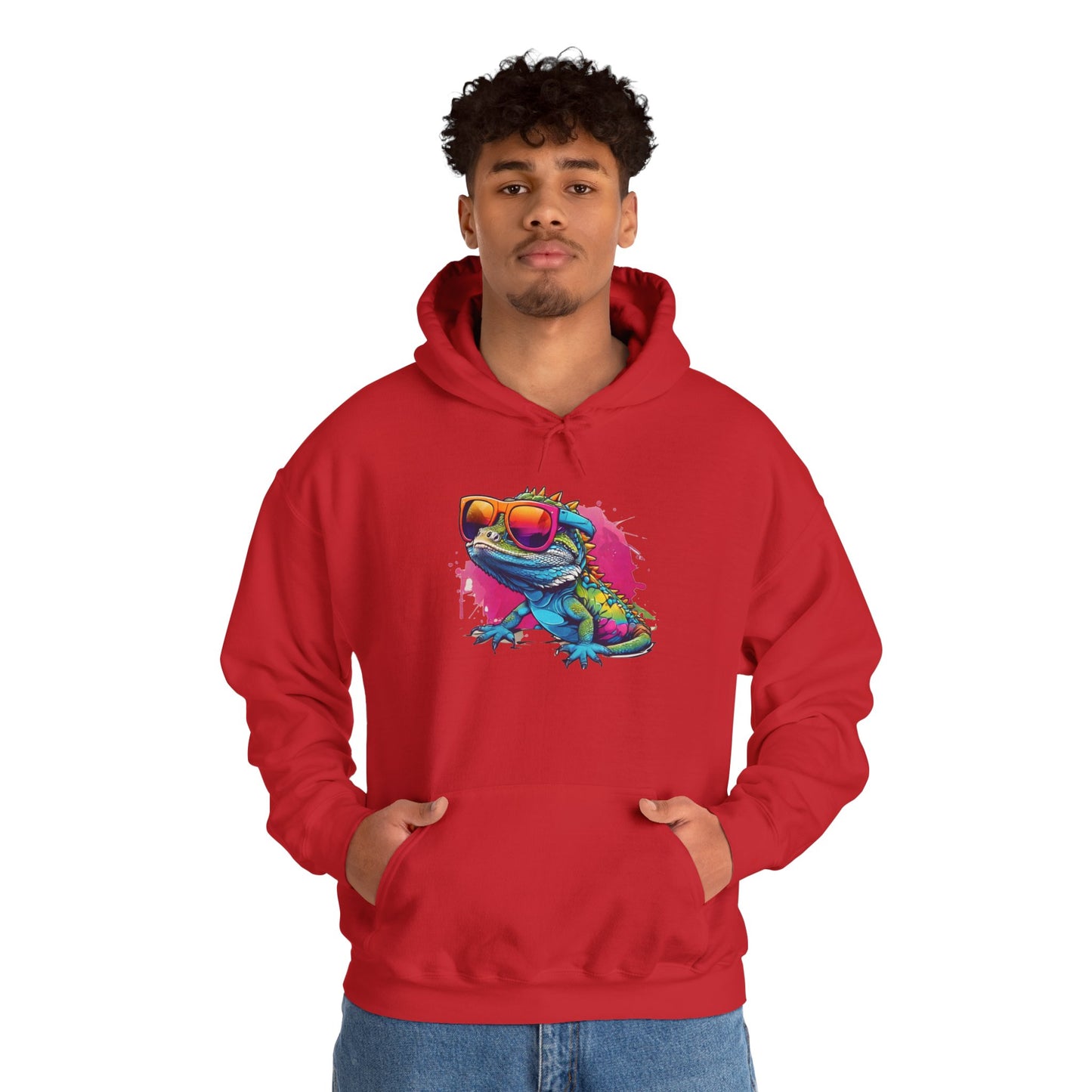 Cool Lizard Unisex Hooded Sweatshirt with Bold Print - Great for Reptile Lovers