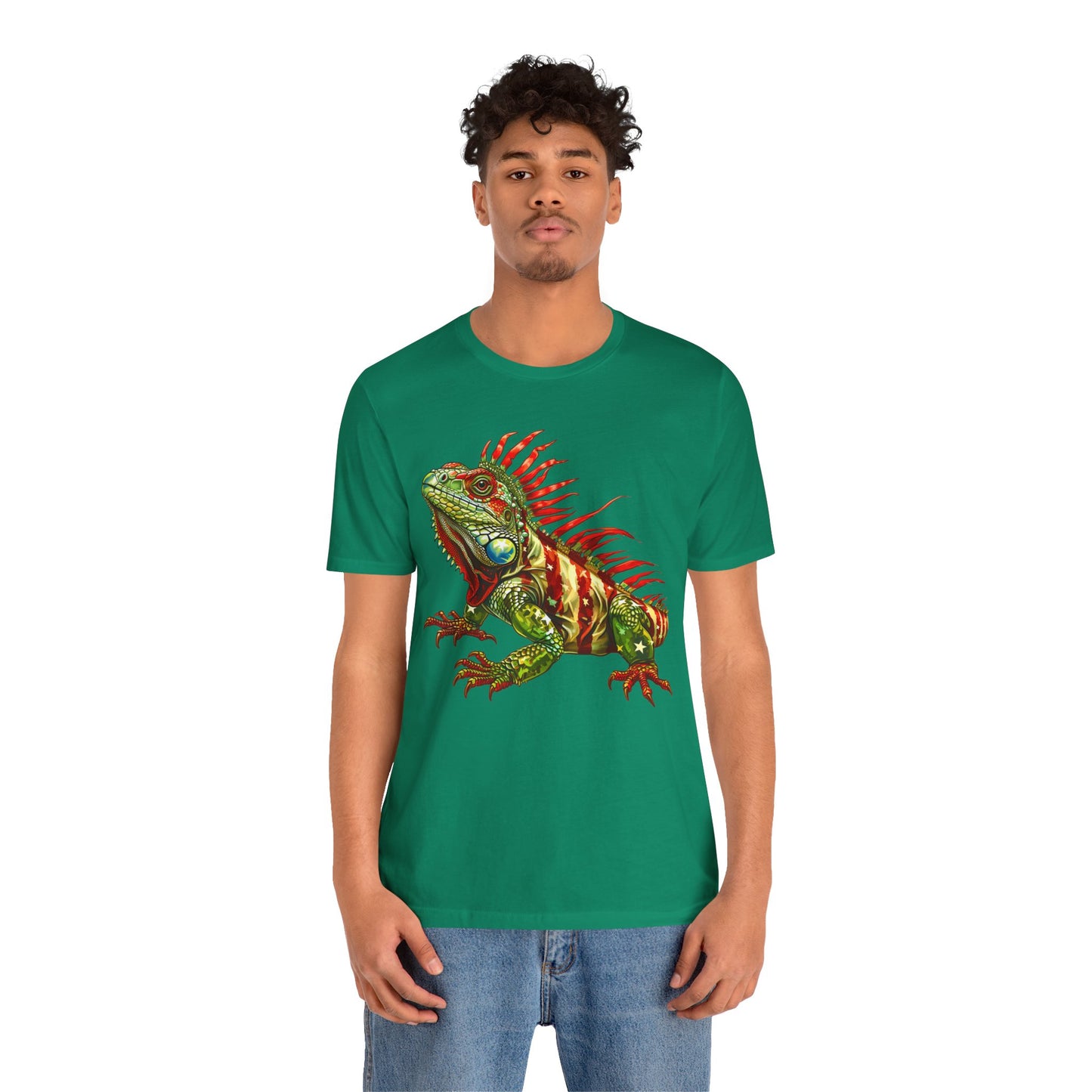 Flagged Iguana Unisex Jersey Tee - Casual Everyday Wear - Great for Reptile Lovers