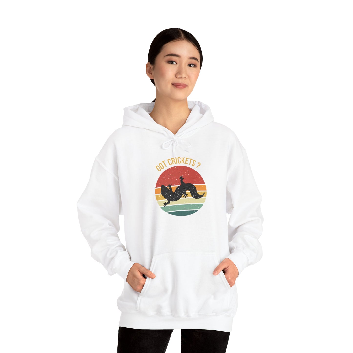 "Got Crickets" Unisex Hooded Sweatshirt with Bold Print - Great for Reptile Lovers