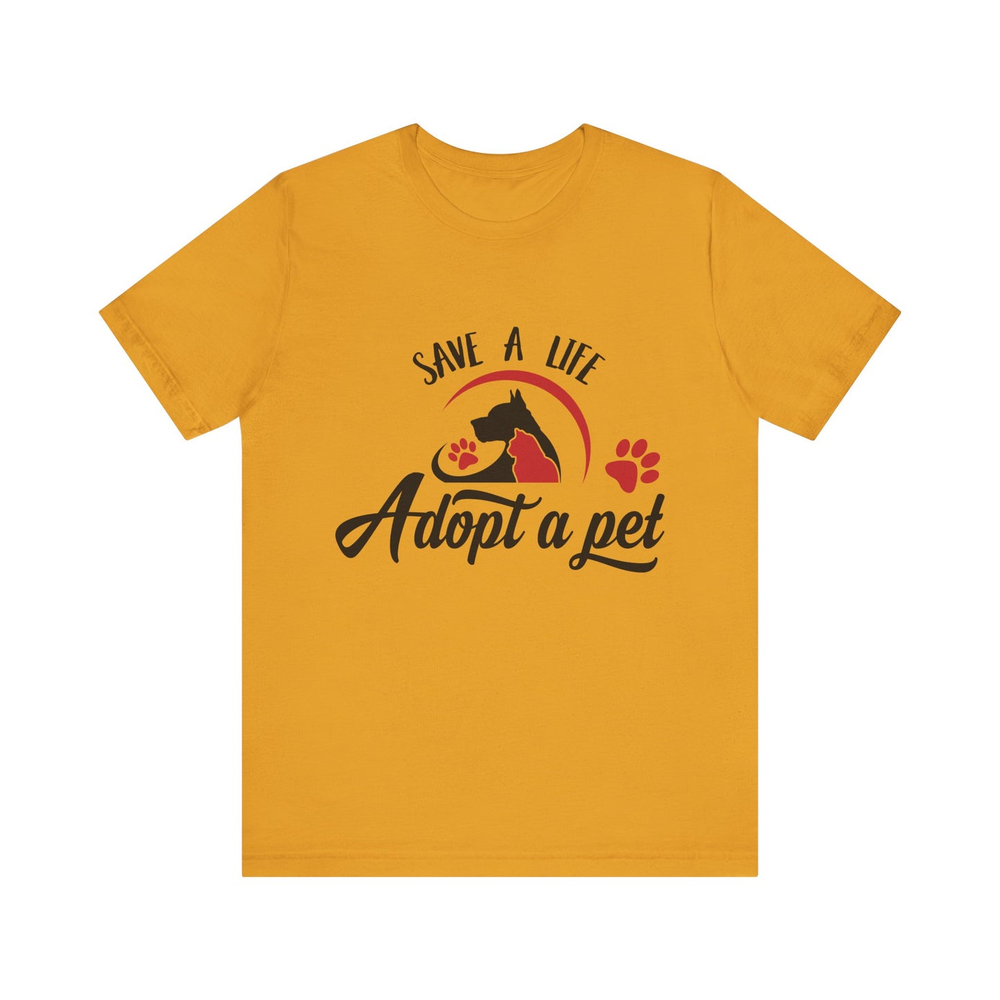 "Adopt a Pet" Print Unisex Jersey Tee - Casual Everyday Wear - Great for Pet Lovers