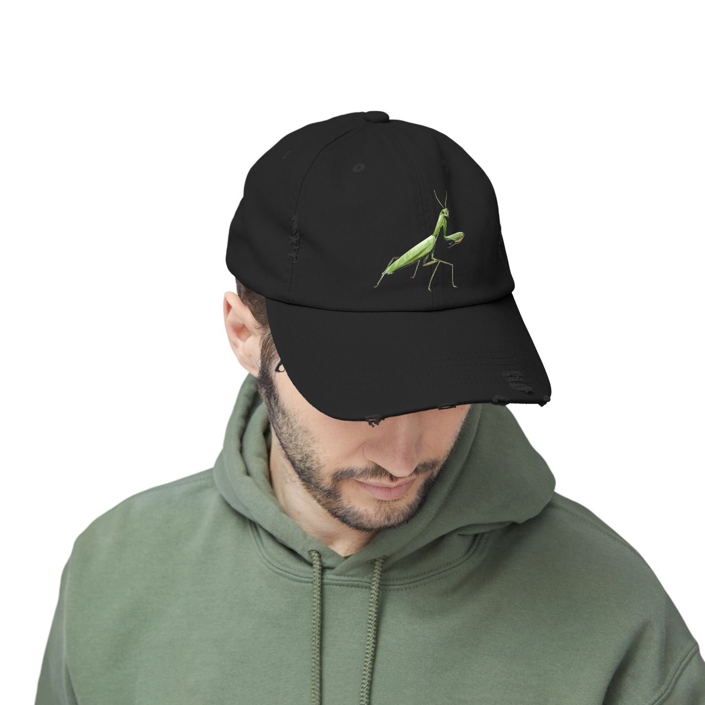 Praying Mantis Unisex Distressed Cap - Casual Streetwear Hat for Everyday Use - Great for Reptile Lovers