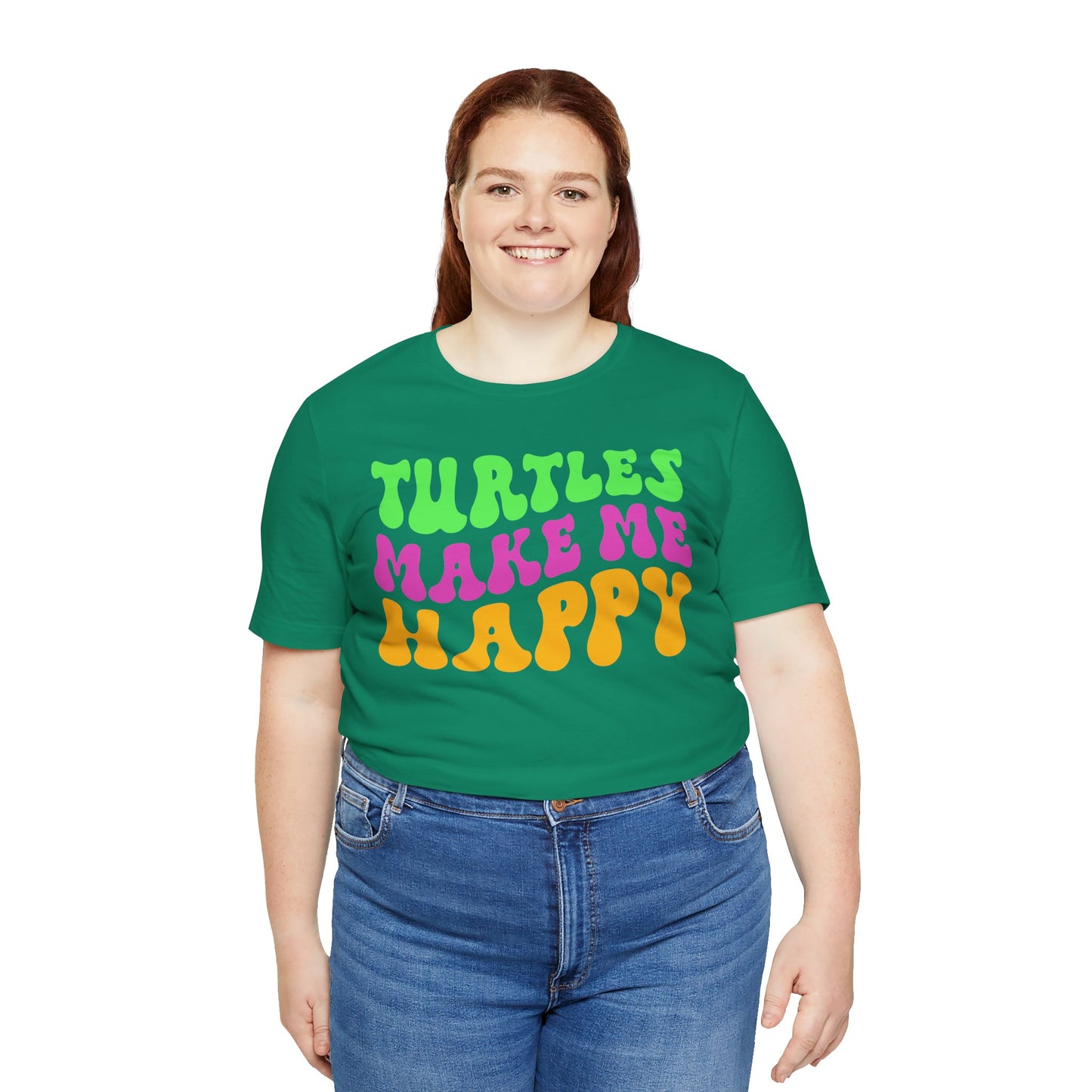 "Turtles Make Me Happy" Unisex Jersey Tee - Casual Everyday Wear - Great for Reptile Lovers